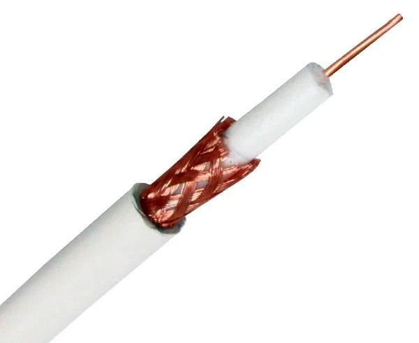 1000ft RG59 Coaxial Cable for CCTV - 20 AWG Bare Copper Core with 95% CCA Braid Shielding (Black/White) - Ideal for Security Cameras, Surveillance Systems & TV Antennas
