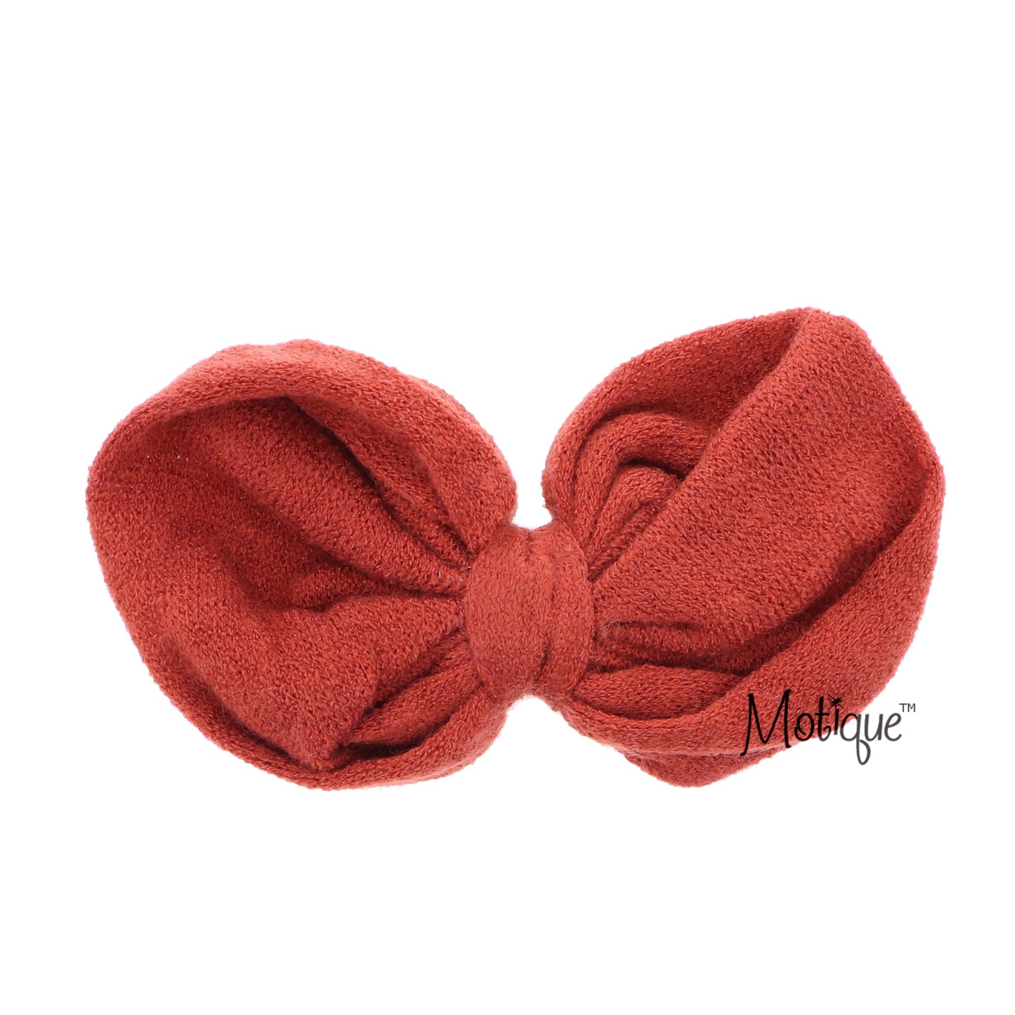 8 Inch Rust Knit Heather Bow for Women and Girls - Perfect for Hair Accessories, Gift Wrapping, and Craft Projects
