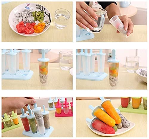Zollyss Round Shaped Popsicle Molds Set - 6 Pack BPA Free Ice Pop Maker for Kids & Adults | Perfect for Summer Treats, Birthday Parties & Family Fun