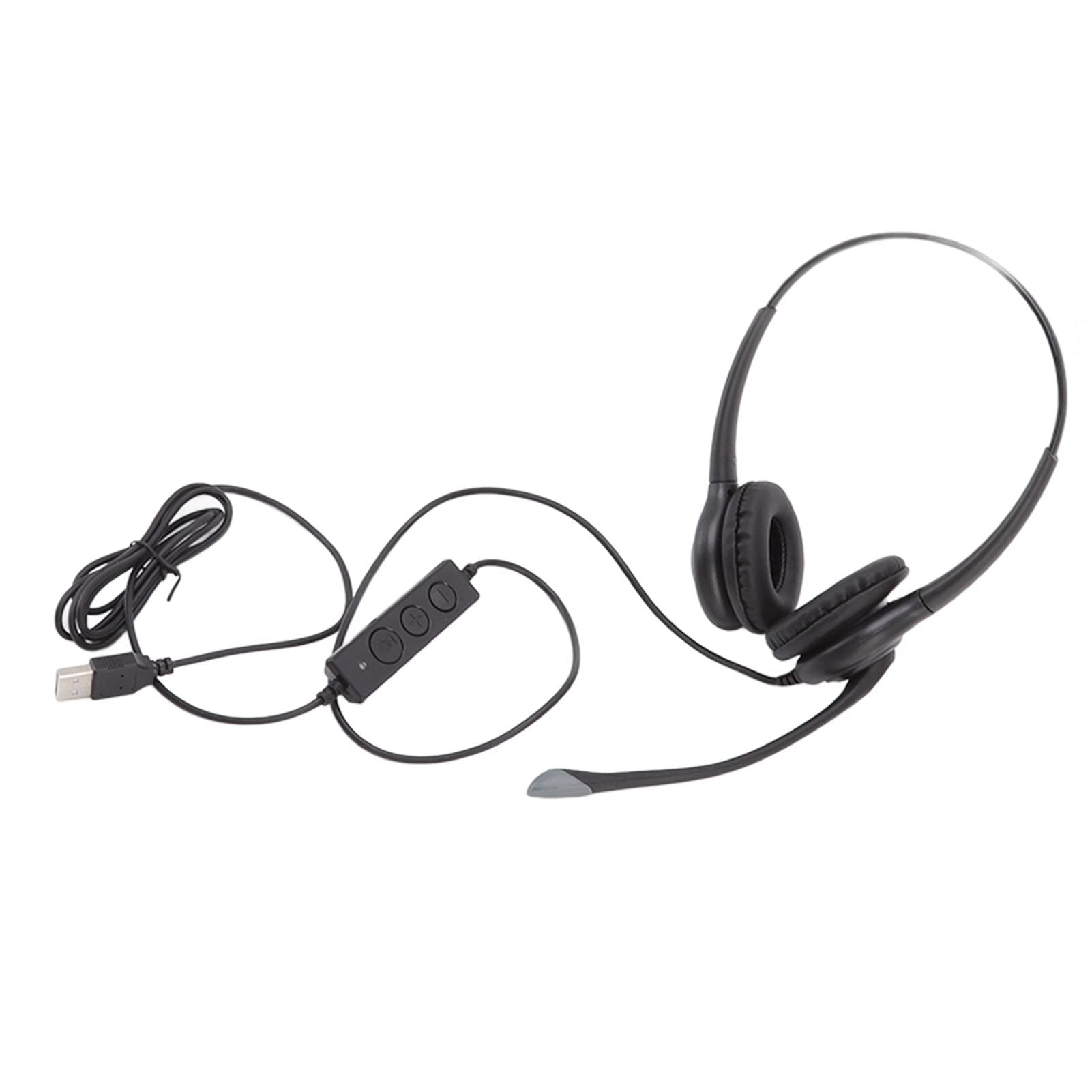 Vbestlife Professional Noise Cancelling USB Headset with Microphone - Ergonomic Computer Headset for Call Centers, Clear Audio & Volume Control - Perfect for Customer Service, Remote Work & Online Meetings