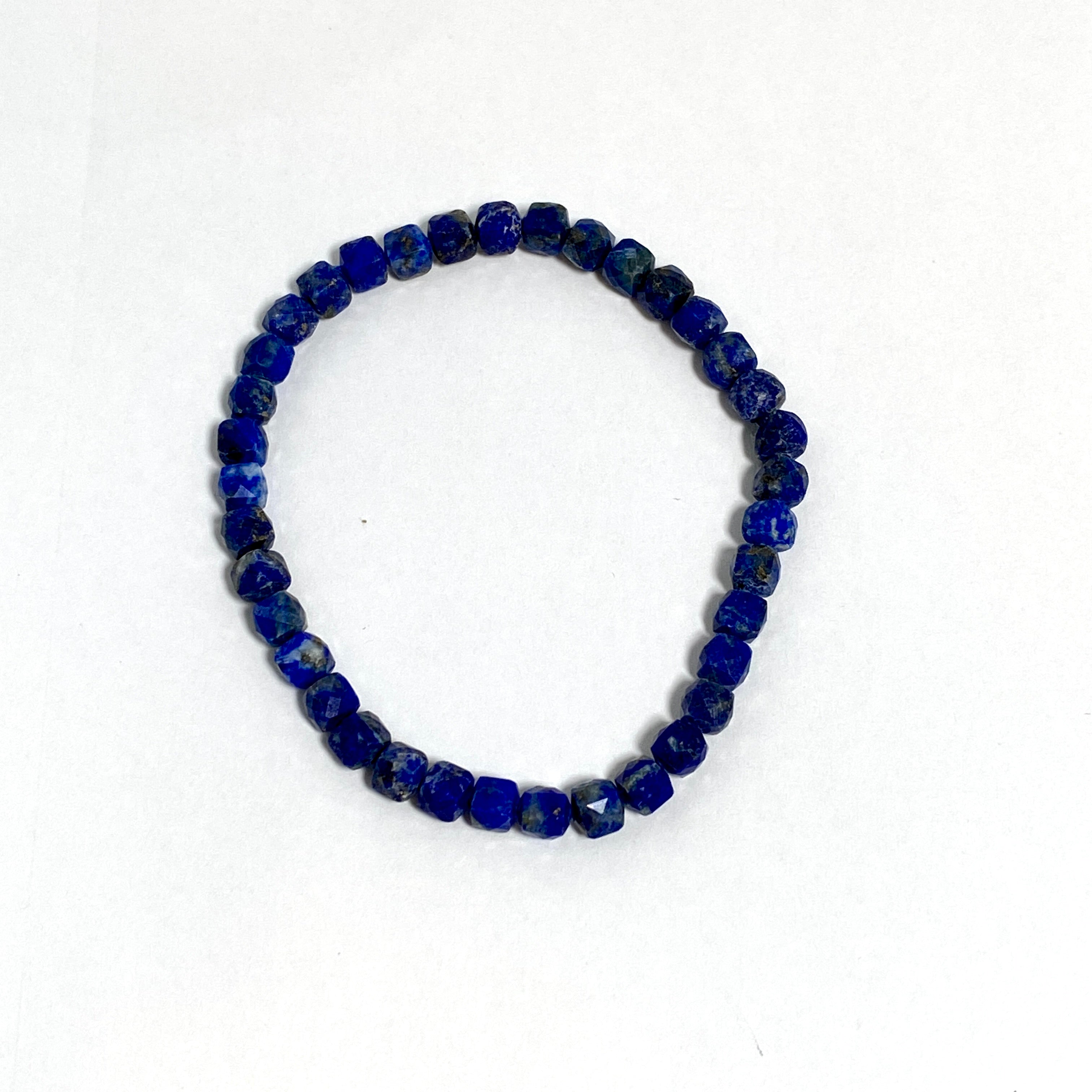 Faceted Square Gemstone Bracelet - 3mm & 4mm Beads - Elegant Handmade Jewelry for Women - Perfect for Weddings, Parties & Everyday Wear
