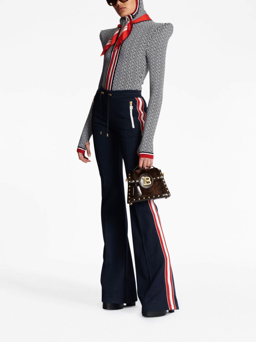 Balmain Blue Trousers for Women - High Waisted Slim Fit Dress Pants for Work, Office & Evening Wear