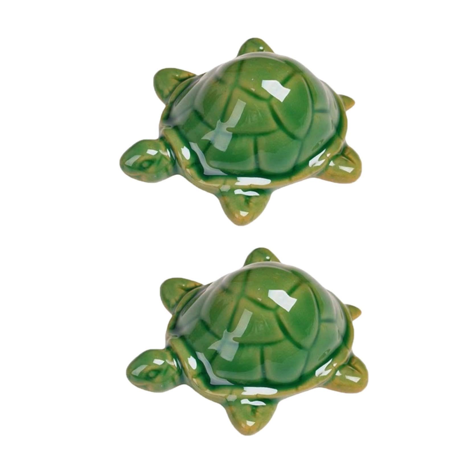 Green Ceramic Sea Turtle Toilet Bolt Caps - Decorative Toilet Bolt Covers for Bathroom Upgrade, Fun Turtle-Themed Bathroom Accessories, Easy Installation Toilet Replacement Parts - Perfect for Coastal, Nautical or Beach-Themed Bathroom Decor