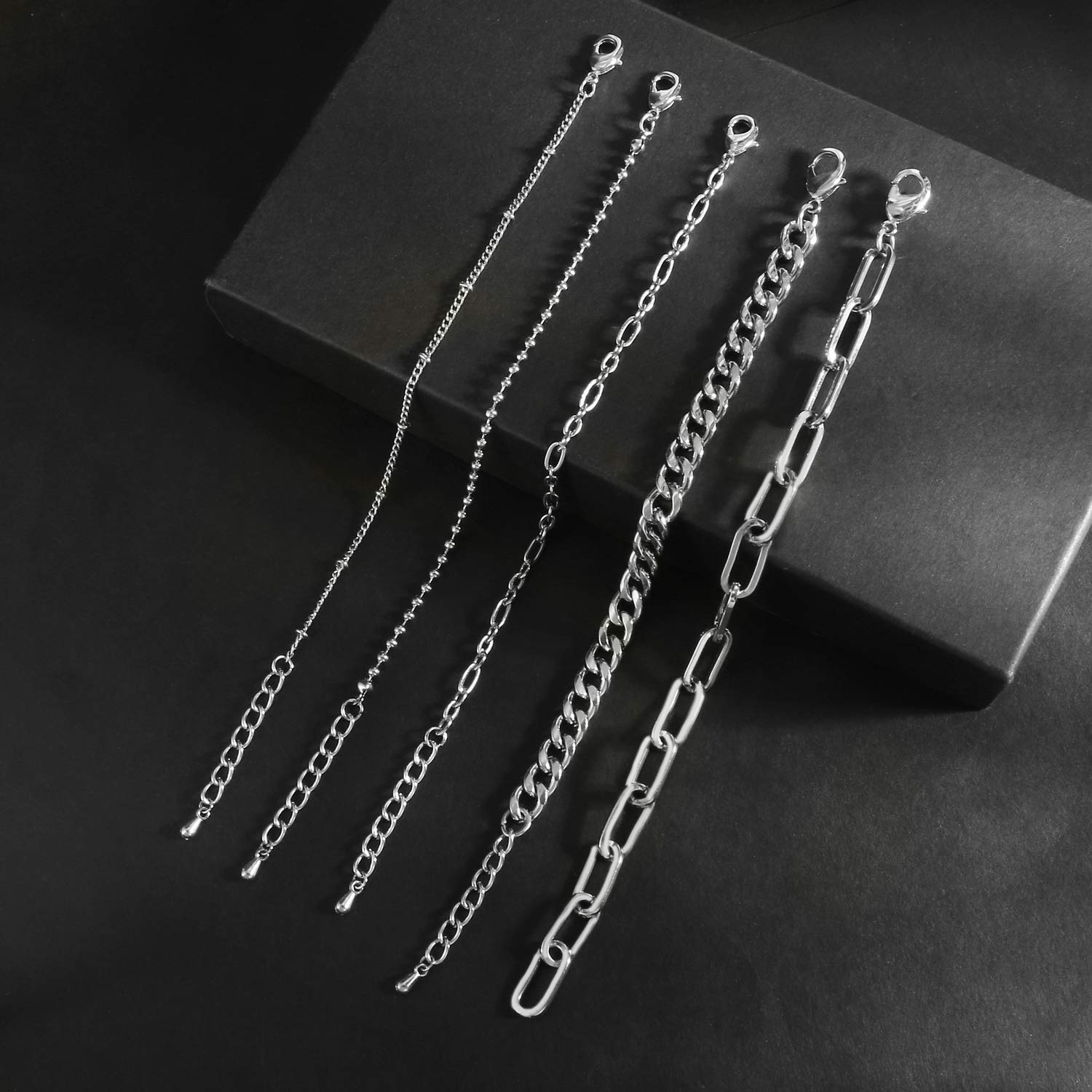14K Gold Plated Dainty Link Beads Bracelet for Women - Adjustable Layered Metal Chain Bracelet Set, Handmade Fashion Jewelry Gift for Her - Perfect for Date Night, Office Wear & Special Occasions