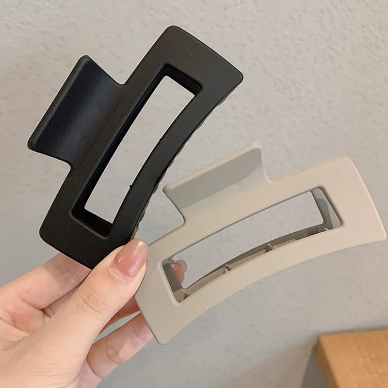 Large Hair Clips for Women - Strong Hold Non-Slip Jumbo Claw Clips for Thick Long Curly Hair (Pack of 2) | Matte Hair Accessories for Women & Girls | Perfect for Updos, Ponytails & Everyday Styling