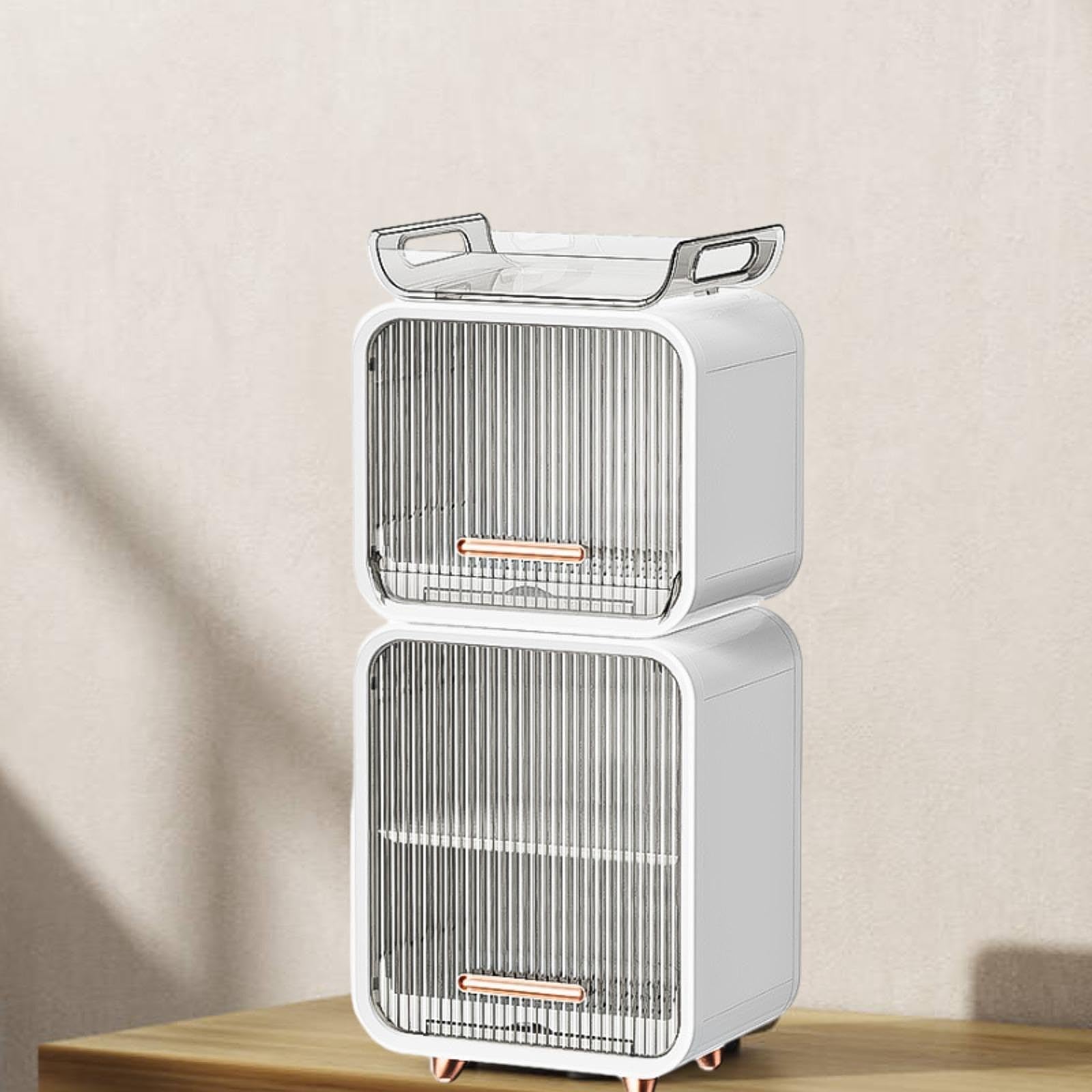 Baby Bottle Drying Rack with Drainer - Portable Nursing Cutlery Organizer & Bottle Holder Cabinet - Easy to Clean White Set for Breastfeeding Essentials - Perfect for Nursery, Kitchen Counter & Travel