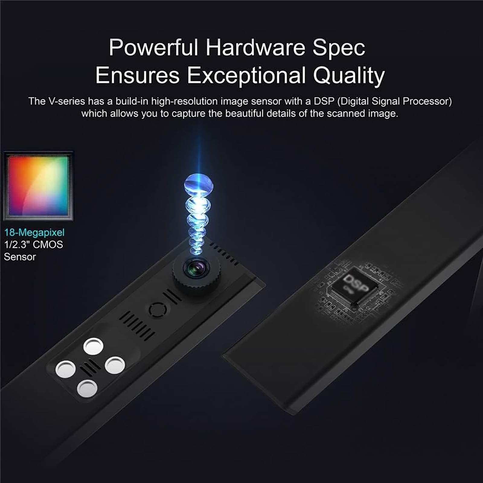 HTONVK 16MP Portable Document Scanner - High Definition A3 Book Scanner with OCR, Auto-Flattening & Multi-Language Support - Foldable Scanner for Office, Teachers & Home Use - Perfect for Digitizing Books, Contracts & Archiving Documents