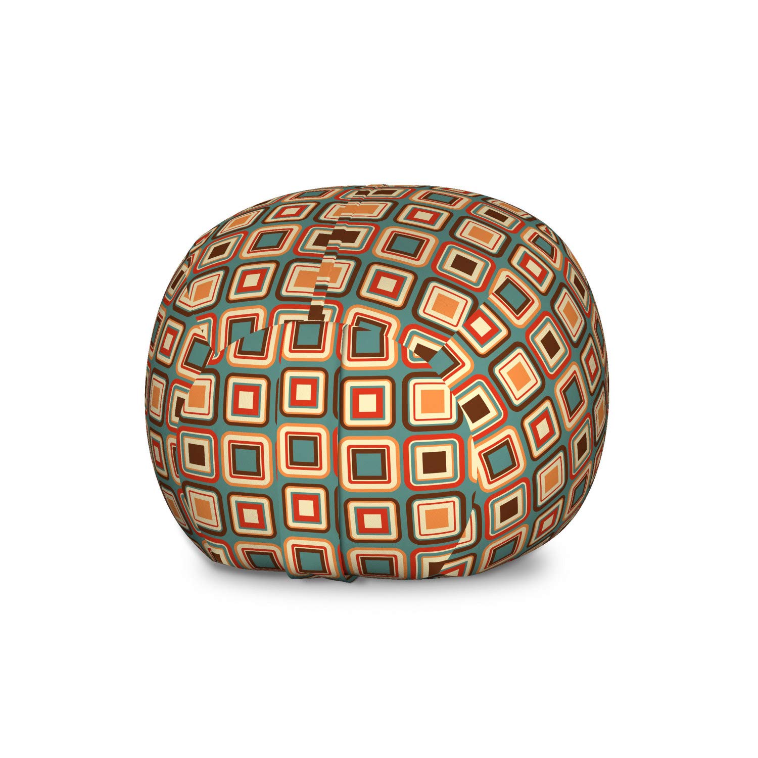 Ambesonne Modern Storage Toy Bag Chair - Geometric Pattern with Rounded Nested Squares, Colorful Tiling Print, Washable Stuffed Animal Organizer (Large, Multicolor) - Perfect for Kids' Room, Playroom & Nursery Organization