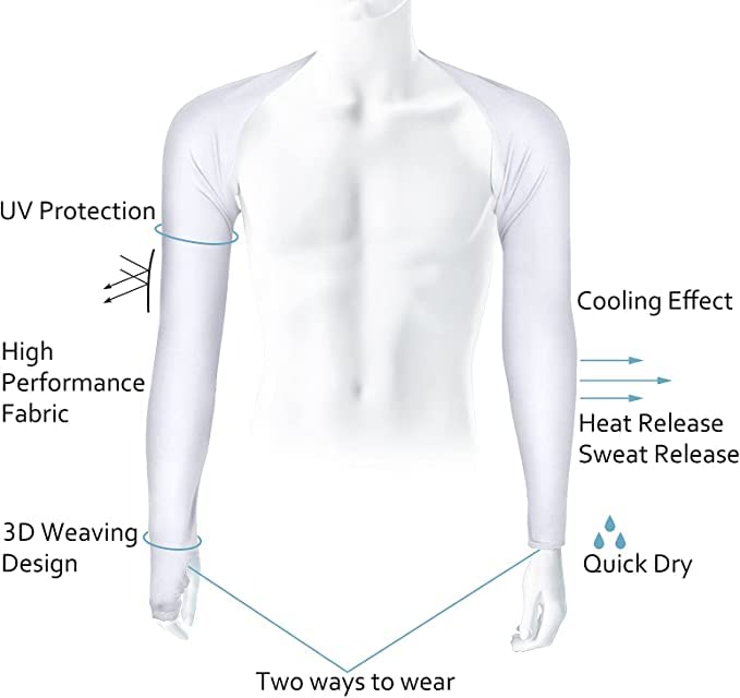 Dressify® Women's UV Protection Ice Silk Arm Sleeves - Sunblock Cooling Sun Sleeves for Running, Cycling, Fishing & Outdoor Sports - White (Perfect for Summer Activities & Sun Protection)