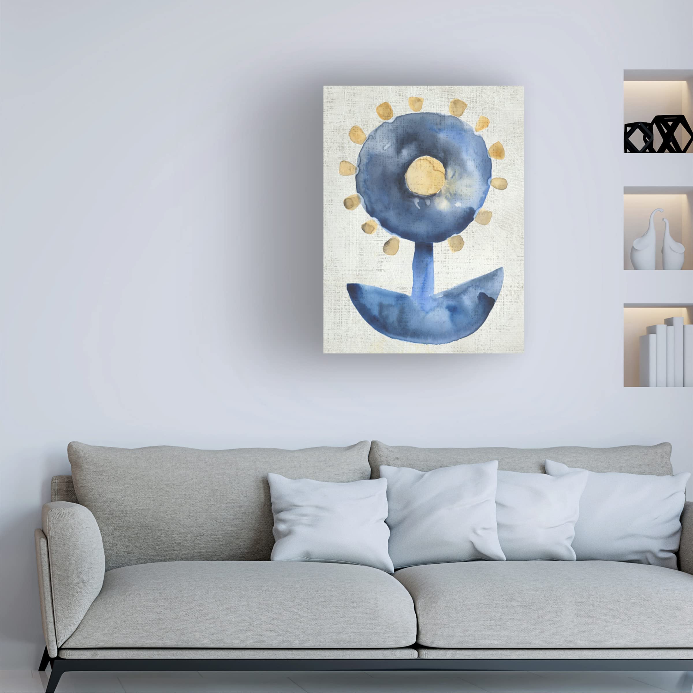 Trademark Fine Art 'Sea Flower VII' Canvas Wall Art by Chariklia Zarris - Vibrant Floral Painting for Living Room, Bedroom & Office Decor