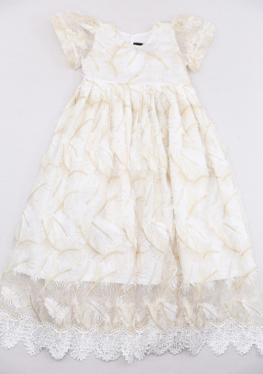 Lachesis Lace Blessing Gown - Elegant White Baptism Dress for Baby Girls | Perfect for Christening, First Communion & Special Occasions