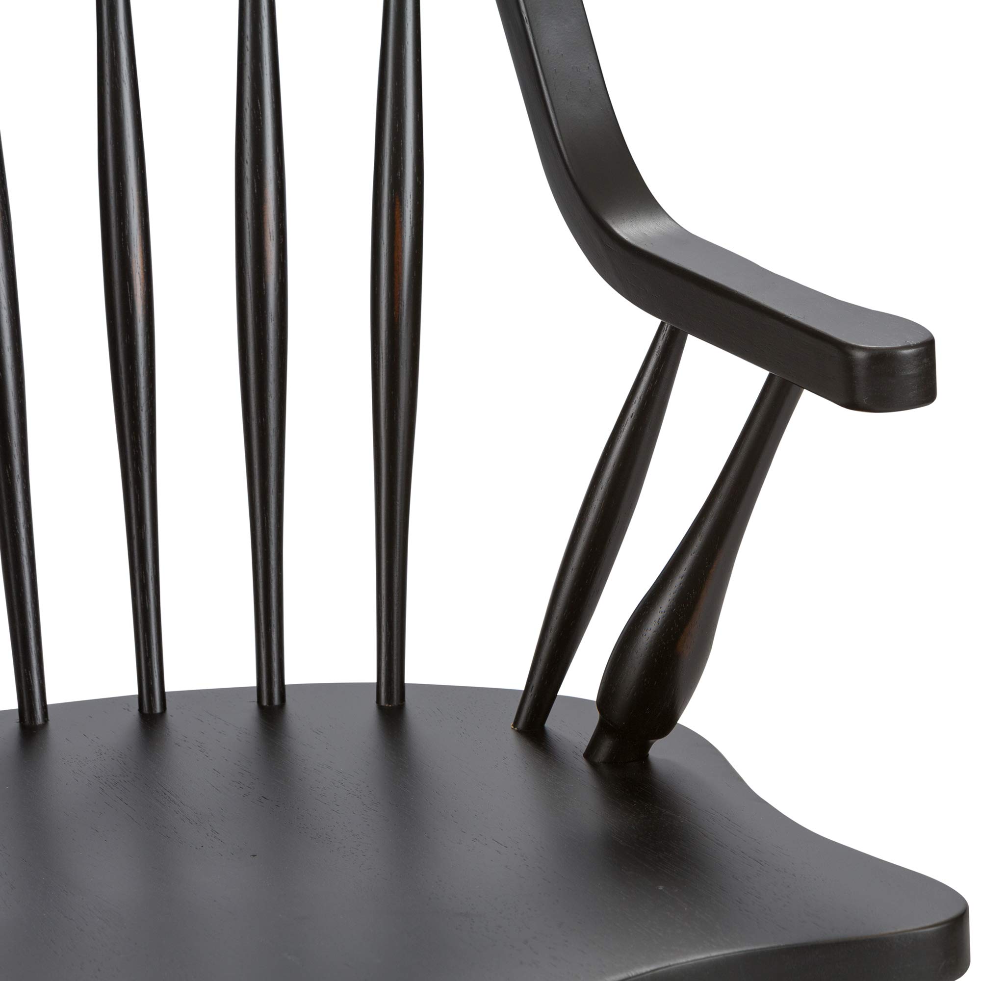 Liberty Furniture Industries Windsor Back Side Chair - Black Wooden Dining Chair for Kitchen, Dining Room, and Office Use