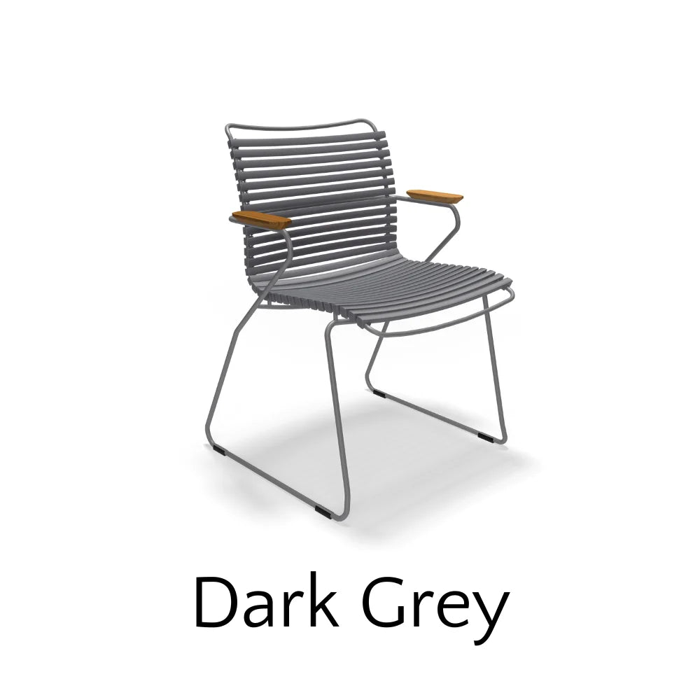 CLICK Outdoor Dining Armchair - Weather-Resistant Patio Chair for Garden, Poolside & Restaurant Use - Comfortable Aluminum Bistro Seating with Cushion Option