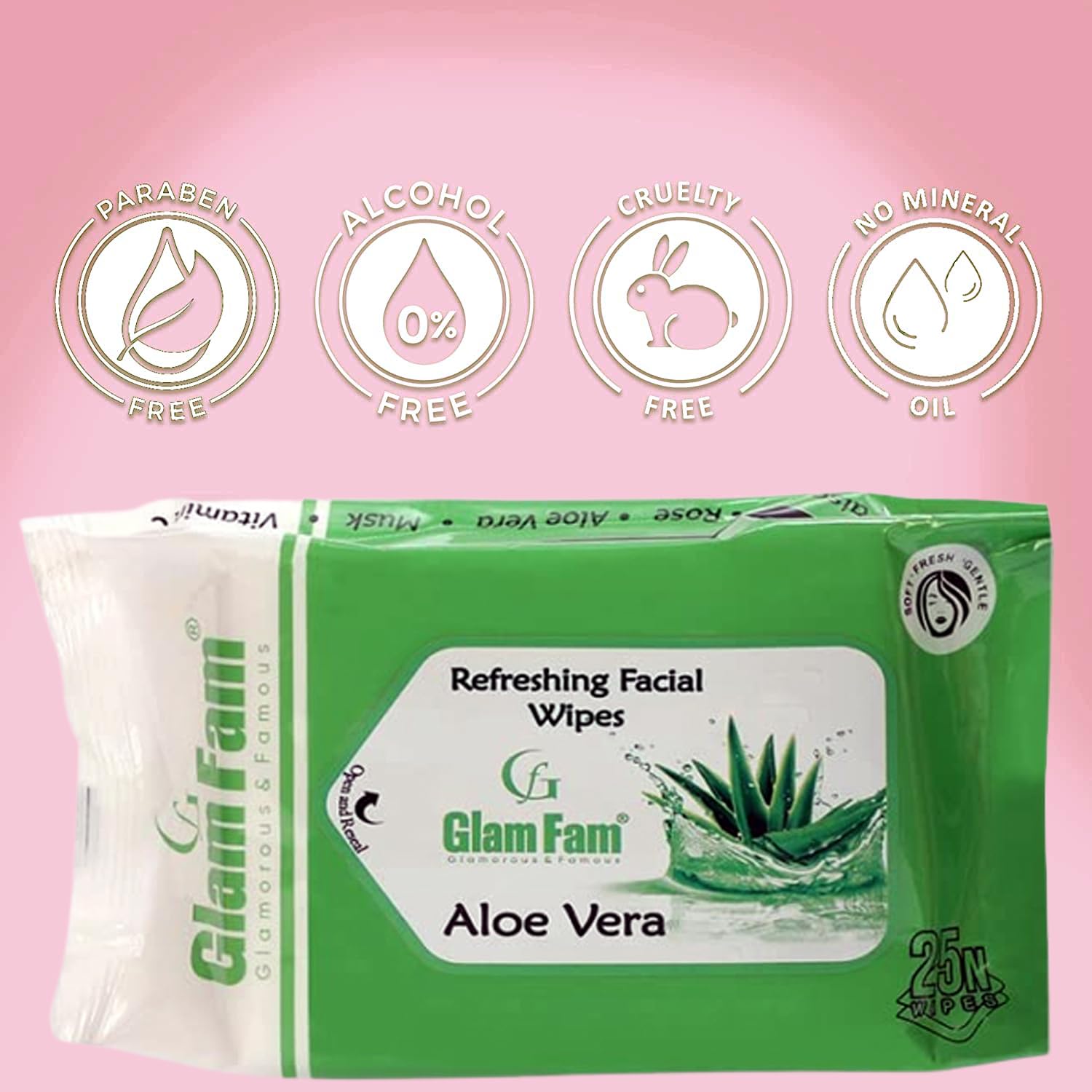 GLAMFAM Dual Tone Nail Polish Remover & Refreshing Facial Cleansing Wipes Set of 2 (Blue) - Daily Beauty Essentials for Manicure & Skincare Routine