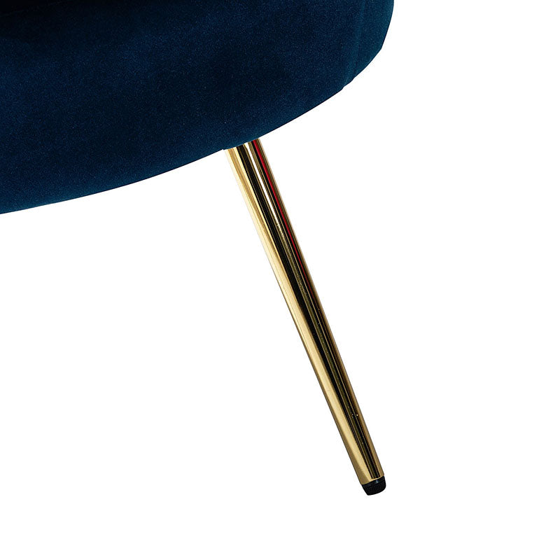 Evelia Velvet Scalloped Barrel Chair - Luxurious Velvet Accent Chair with Curved Back for Living Room, Bedroom & Office - Perfect for Reading Nook, Lounge Area or Home Decor