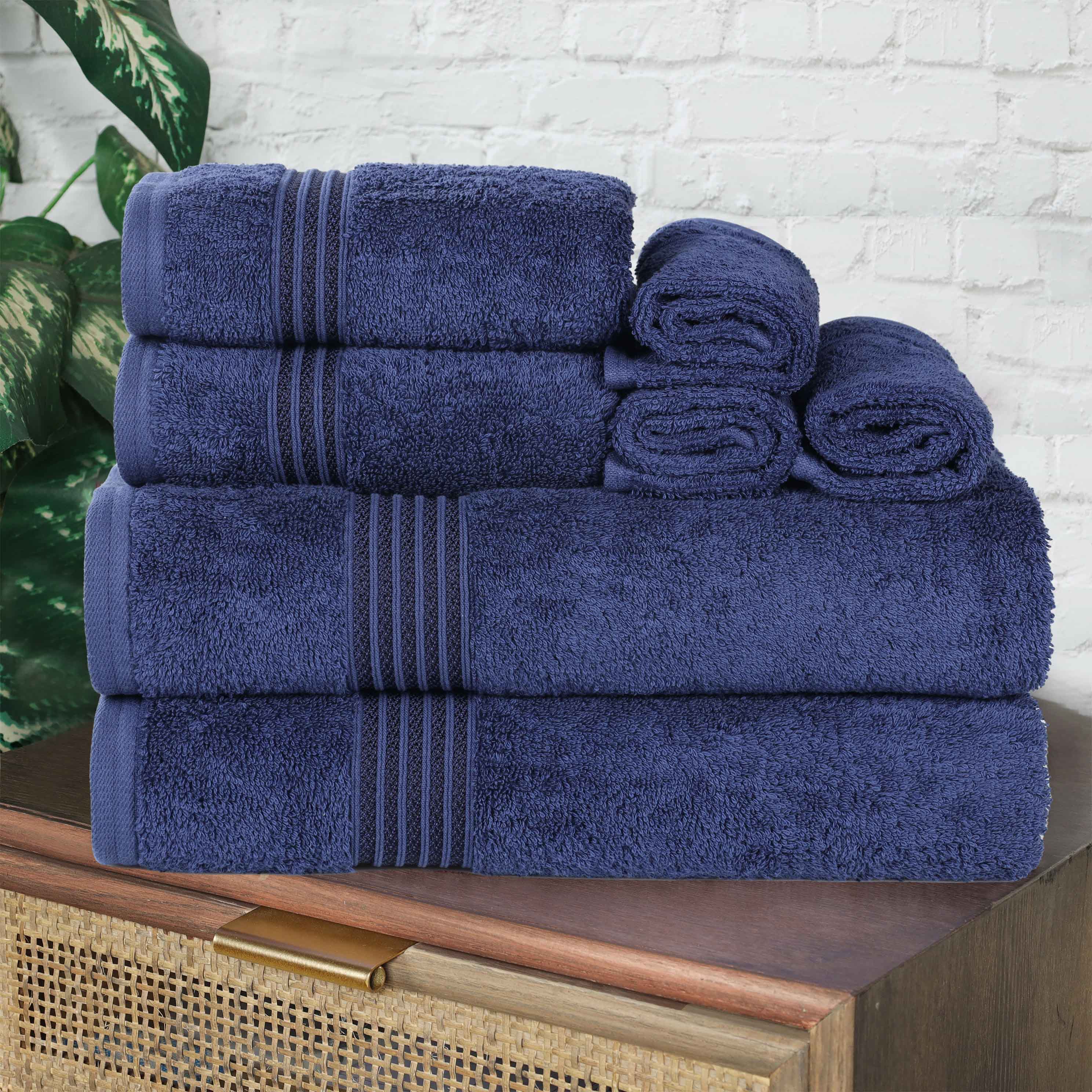 Premium Egyptian Cotton 8-Piece Bath Towel Set - Ultra Soft, Highly Absorbent & Quick-Drying - Perfect for Spa, Bathroom & Beach Use