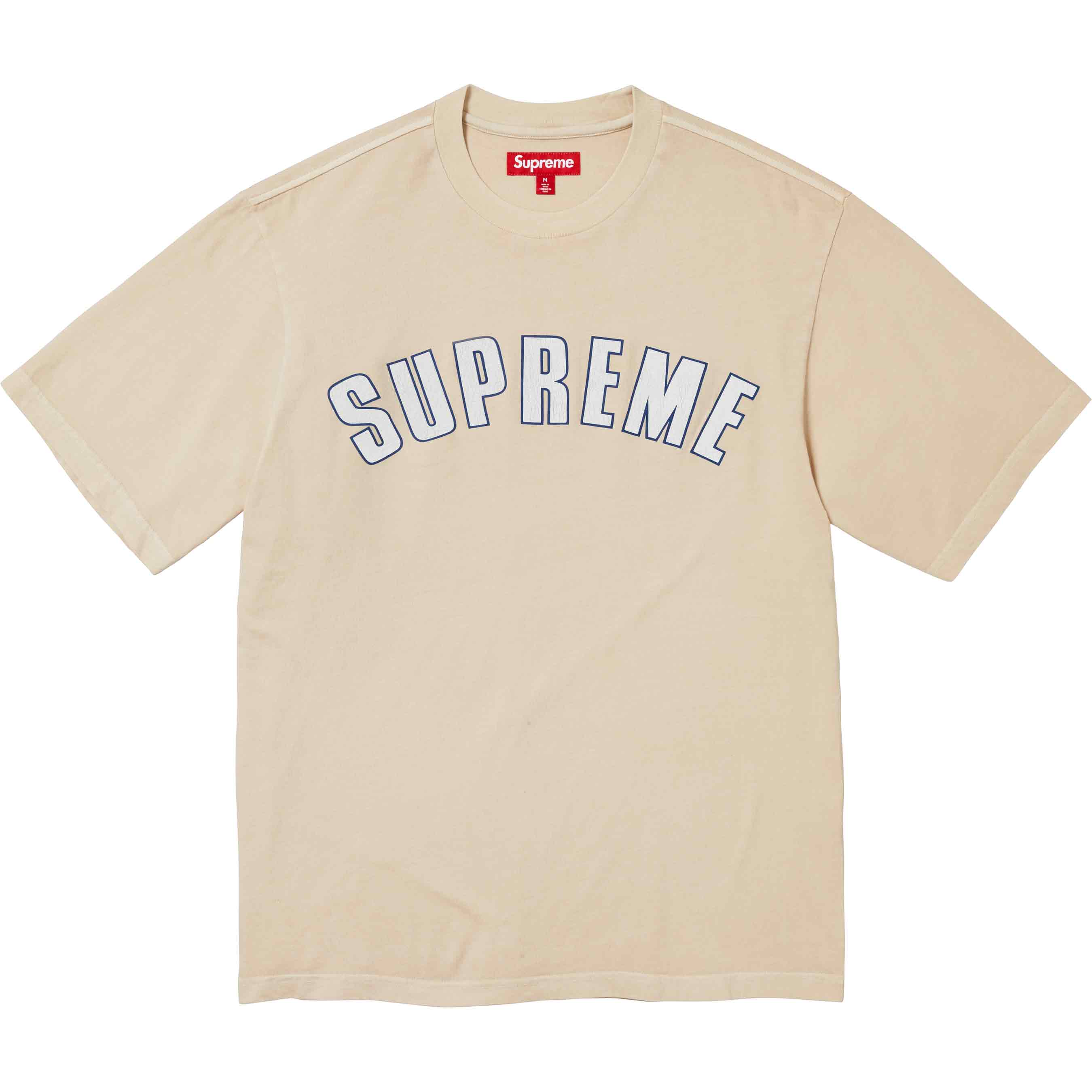 Supreme Cracked Arc Short Sleeve Top in Tan - Stylish Casual Wear for Summer Outings and Street Fashion