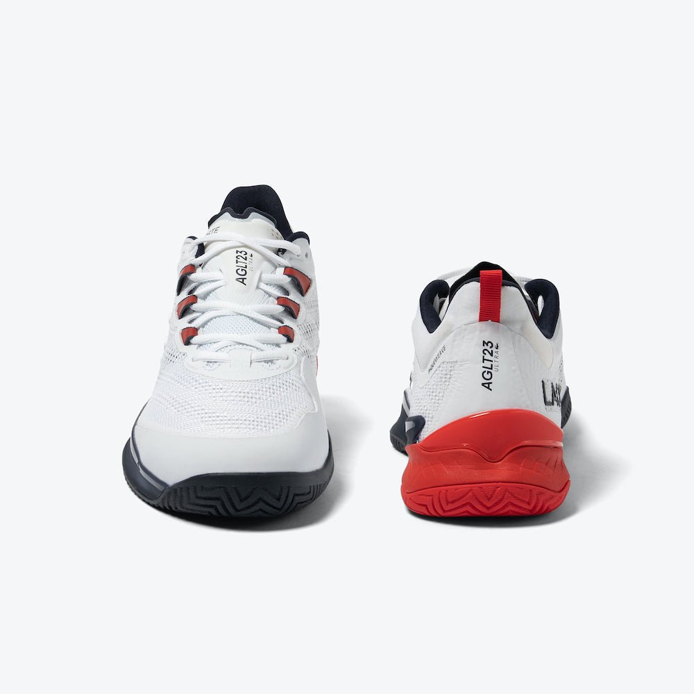 Lacoste AG LT23 Ultra Men's Tennis Shoes - White/Navy/Red | Lightweight & Durable Court Sneakers for Tennis, Casual Wear & Gym Training