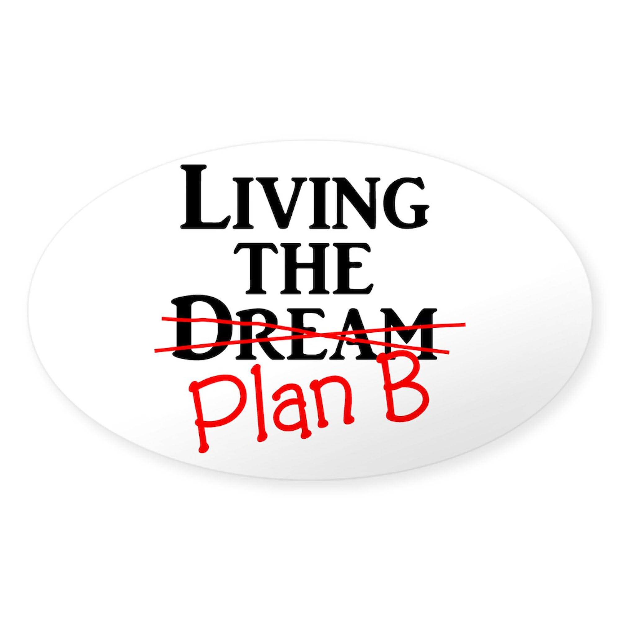 Plan B Oval Car Bumper Sticker - Funny Car Decal for Vehicles