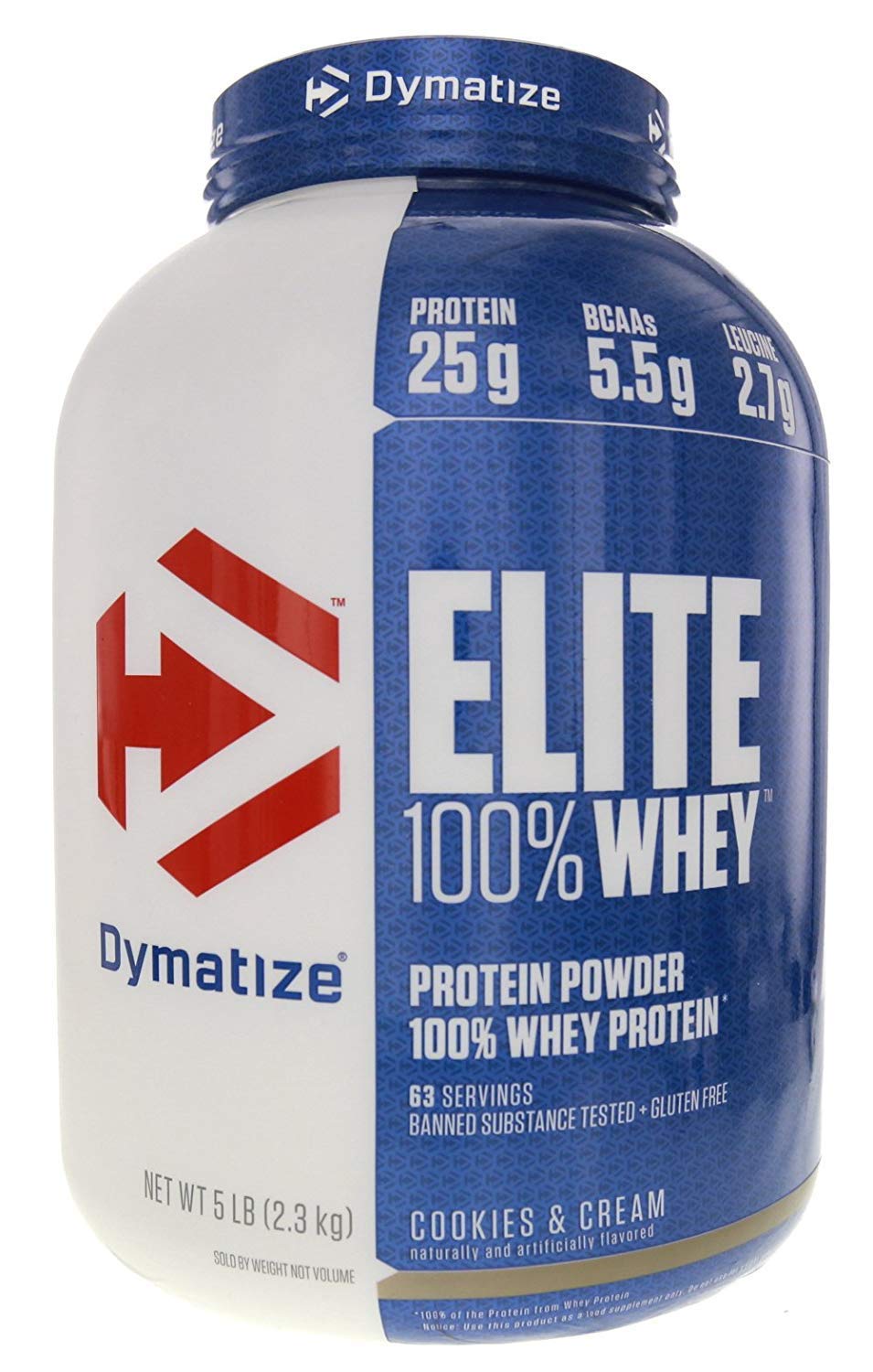 Dymatize Elite Gourmet 100% Whey Sustained Release Protein Powder - Cookies & Cream Flavor, 5lb for Muscle Recovery & Post-Workout Nutrition | Gym & Fitness Supplement