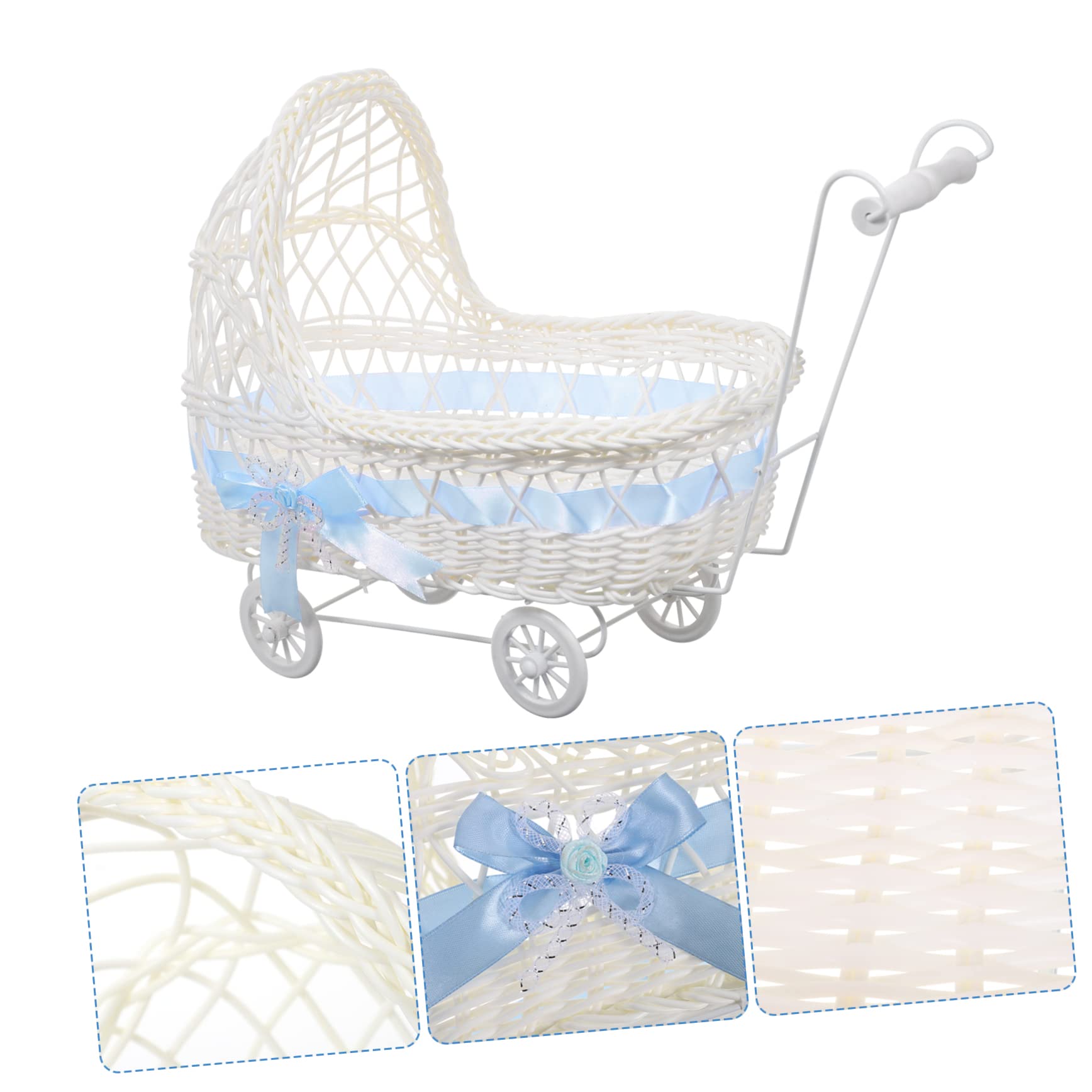 Hohopeti Woven Basket Set - 12 Pack Natural Rattan Shower Party Decorations, Wedding Flower Baskets & Party Favors for Baby Shower, Bridal Shower, Home Decor and Gift Packaging