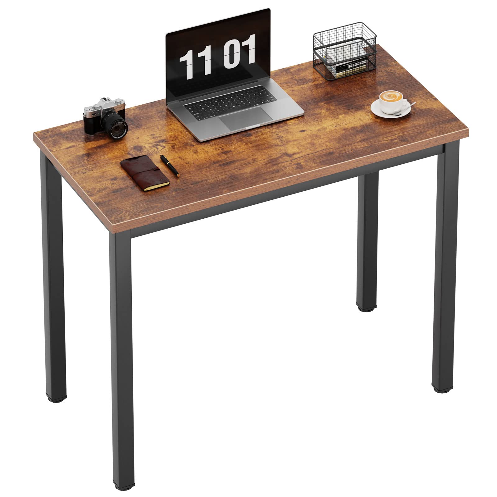 31.5 Inch Small Computer Desk - Sturdy Vintage Brown Writing Desk for Small Spaces | Compact Study Table & Laptop Workstation | Perfect for Home Office, Dorm Room & Apartment Workspace