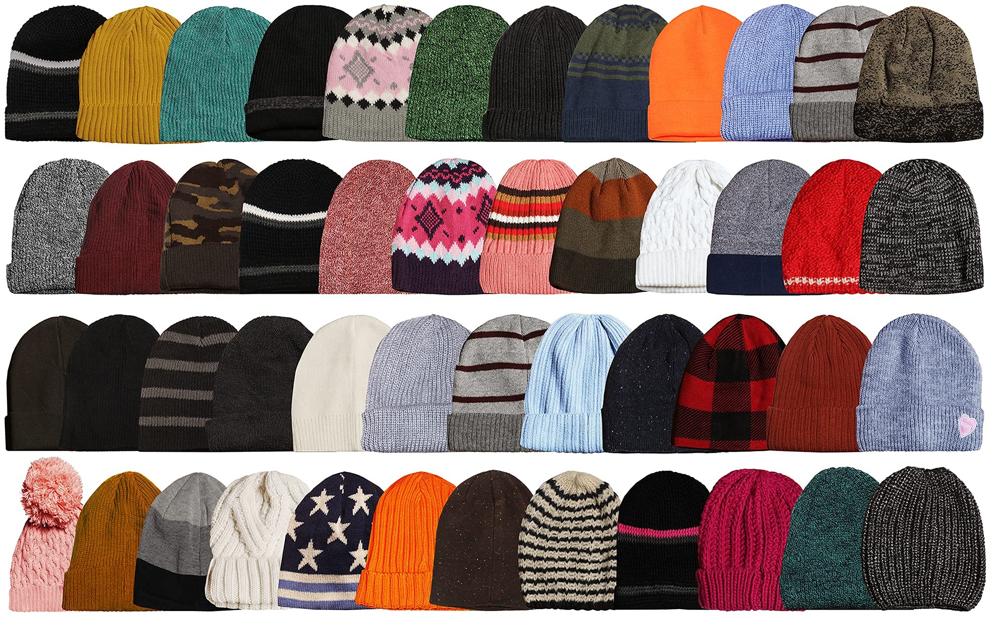 Yacht & Smith Wholesale Winter Beanie and Glove Set - Bulk Pack for Kids & Adults - Warm Knit Hats & Gloves Combo - Perfect for Homeless Donations, Shelters, Schools and Outdoor Winter Activities