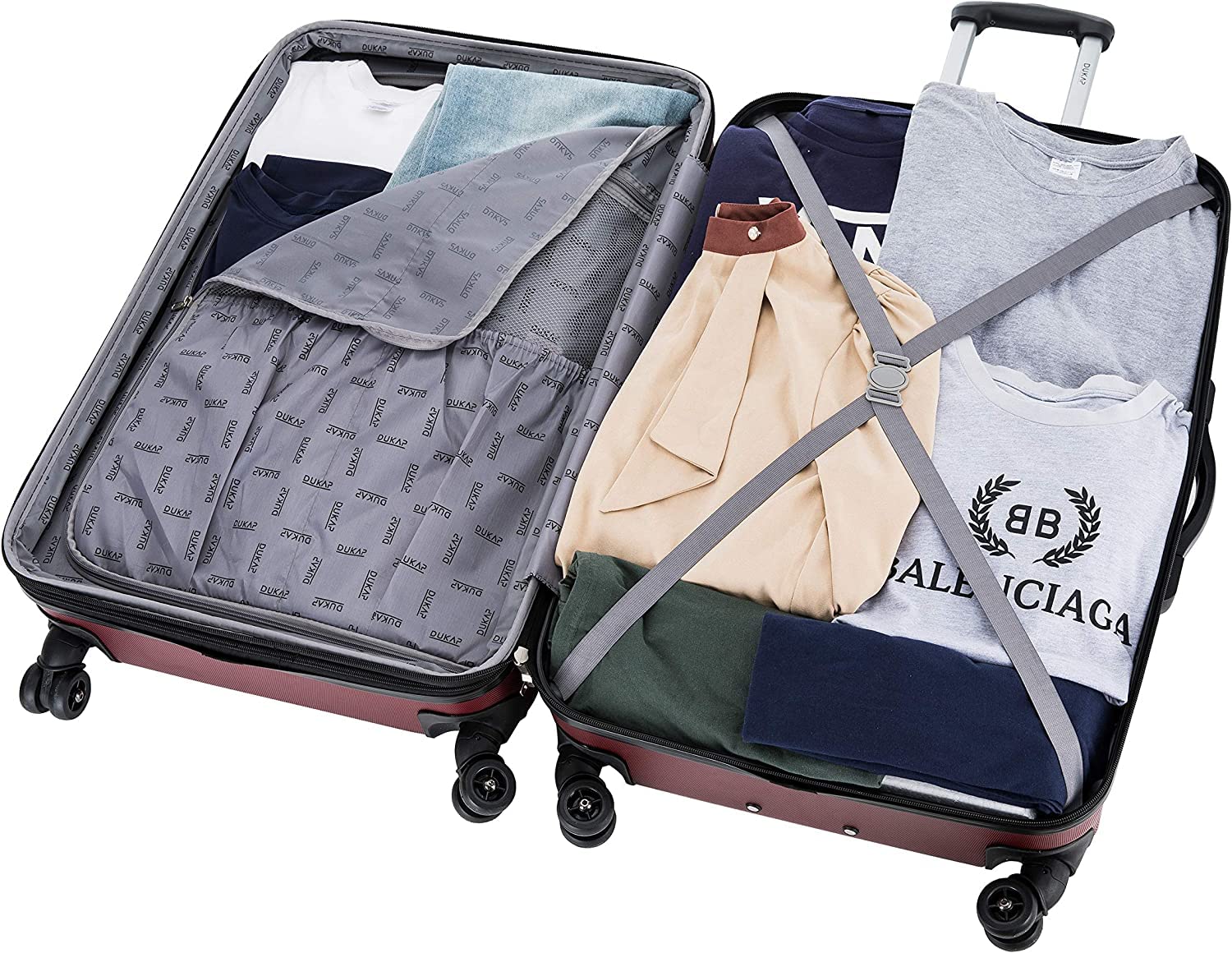 DUKAP INTELY 2-Piece Hardside Spinner Luggage Set with TSA Lock (20