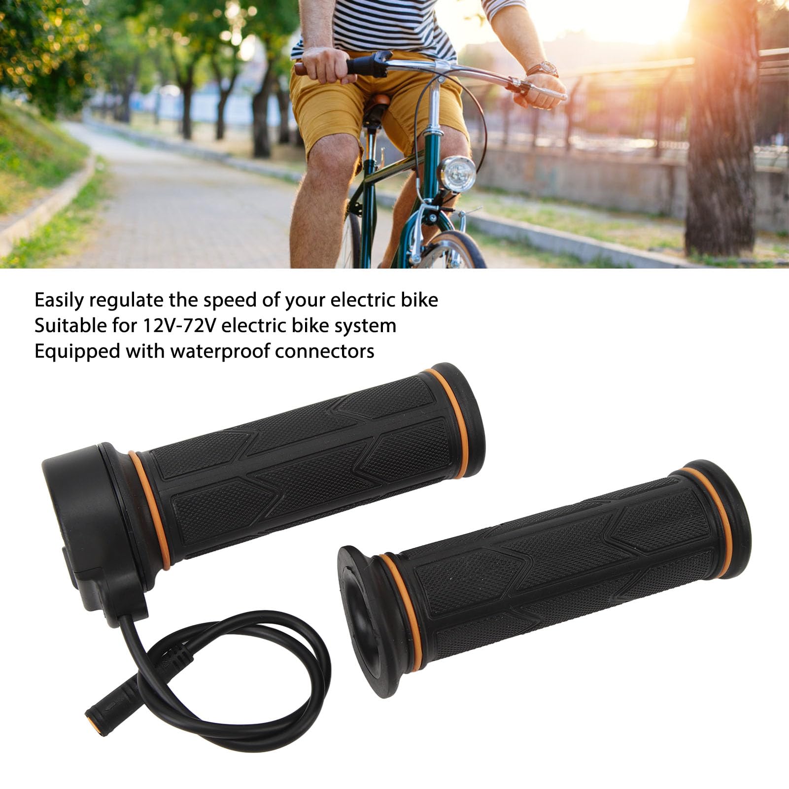 Universal 12-72V Twist Throttle Grip for Electric Bikes, Scooters & Motorcycles - Compatible with BBS01, BBS02, BBSHD - Perfect for Commuting, Off-Road Adventures & Urban Riding
