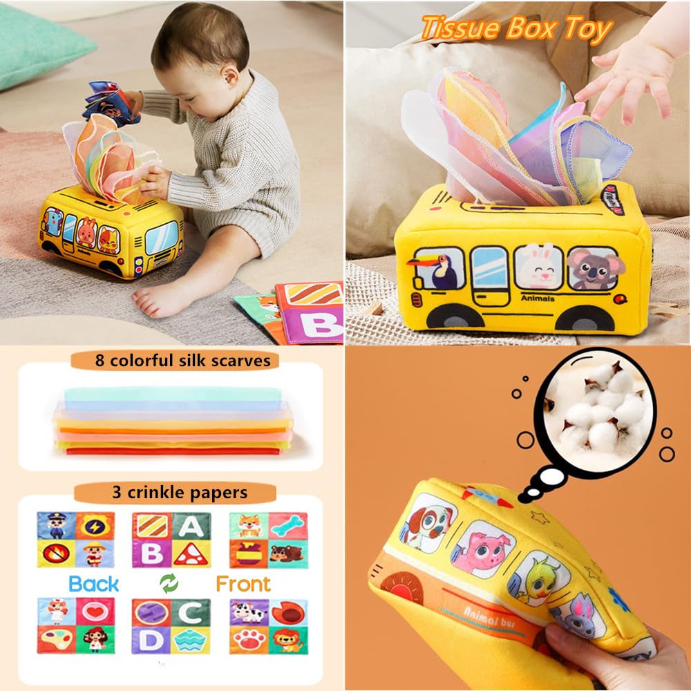 Montessori Baby Toys 6-12 Months | Silicone Teething & Pull String Toy | Stacking Blocks for Toddlers 0-3 Years | Sensory Shape Bin | Perfect Gift for Baby Boys & Girls - Great for Early Learning, Teething Relief & Motor Skill Development