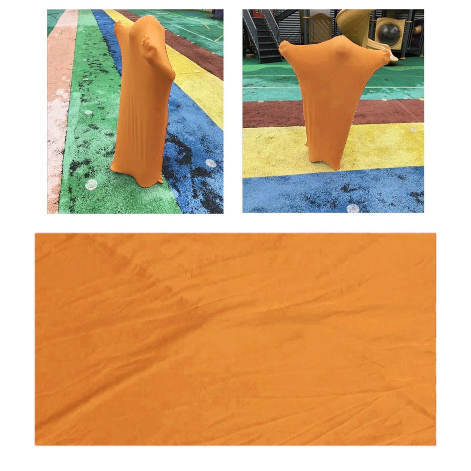 DELVOYE Sensory Body Sock for Kids - Deep Pressure Therapy, Relaxing Full Body Awareness Socks for Autism, ADHD & Anxiety Relief - Orange Large (55