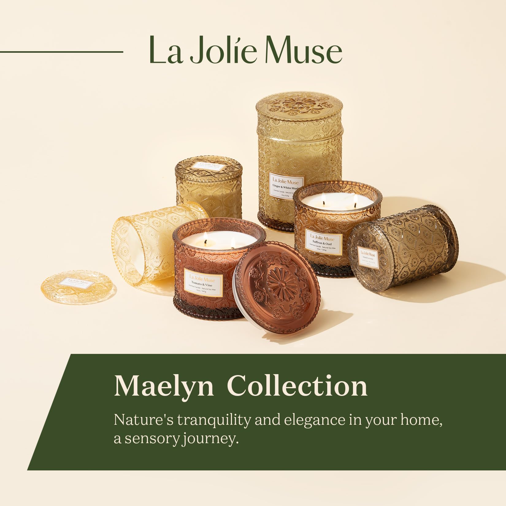 LA JOLIE MUSE Pumpkin Spice Scented Soy Candle - Large 2-Wick Fall Home Decor Candle, 60 Hours Burn Time, Luxury Jar Candle Gift for Women & Men (Pumpkin Chai, 12oz) - Perfect for Cozy Autumn Evenings, Thanksgiving Decor & Holiday Gifting