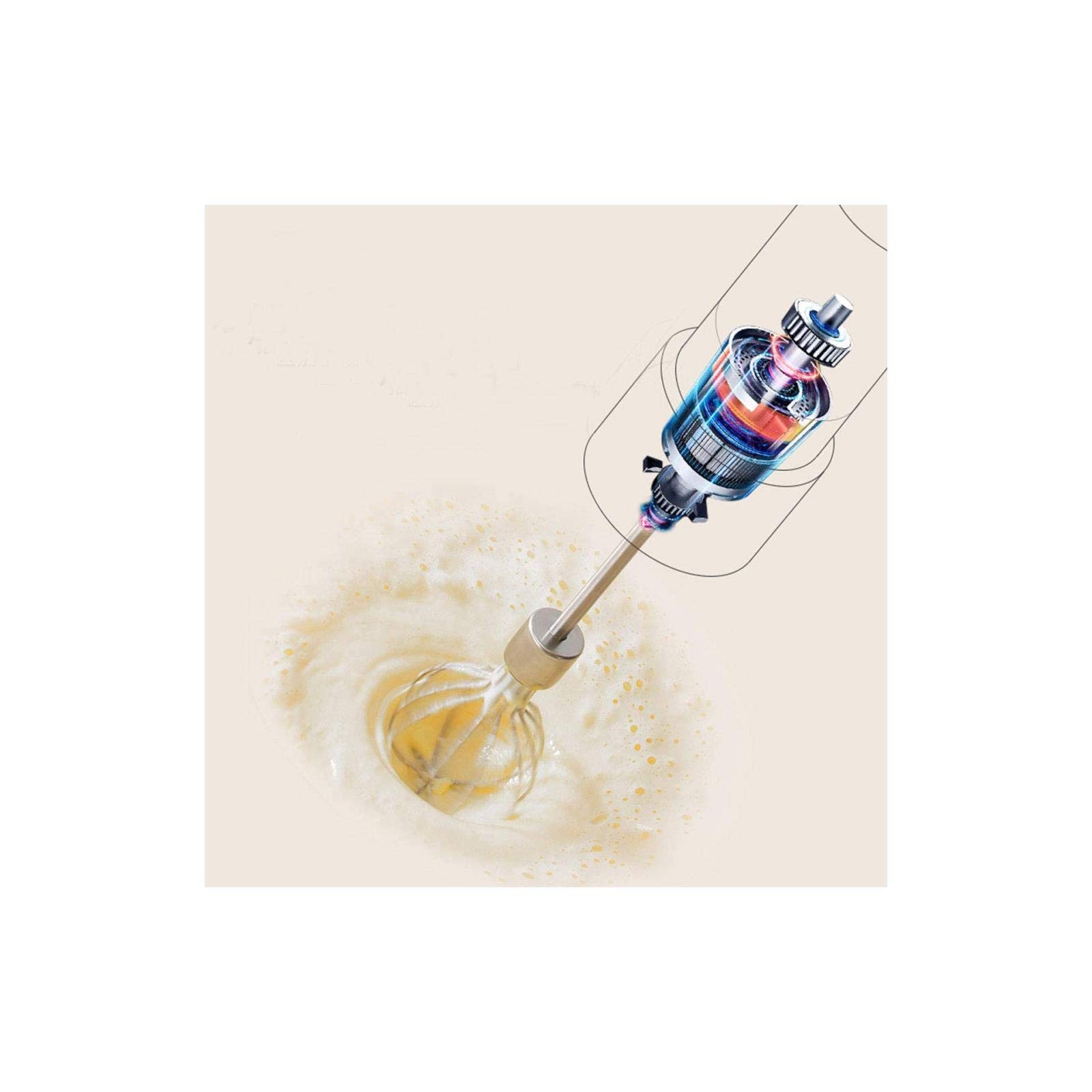 **Rechargeable Handheld Electric Mixer - Lightweight Stainless Steel Egg Whisk with Attachments for Baking, Cooking & Smoothies | Battery-Powered Kitchen Blender**