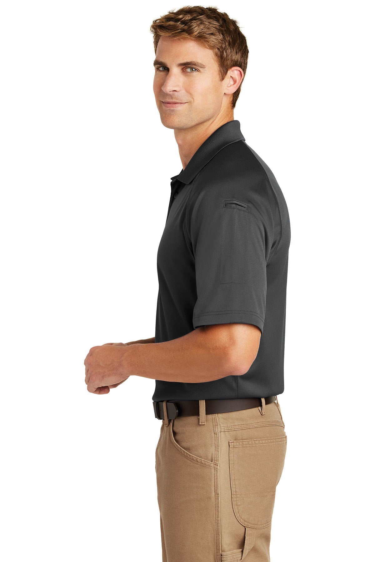 CornerStone Men's Tall Select Tactical Polo Shirt - Charcoal Gray - Moisture Wicking & Breathable Performance Shirt for Outdoor, Work & Casual Wear