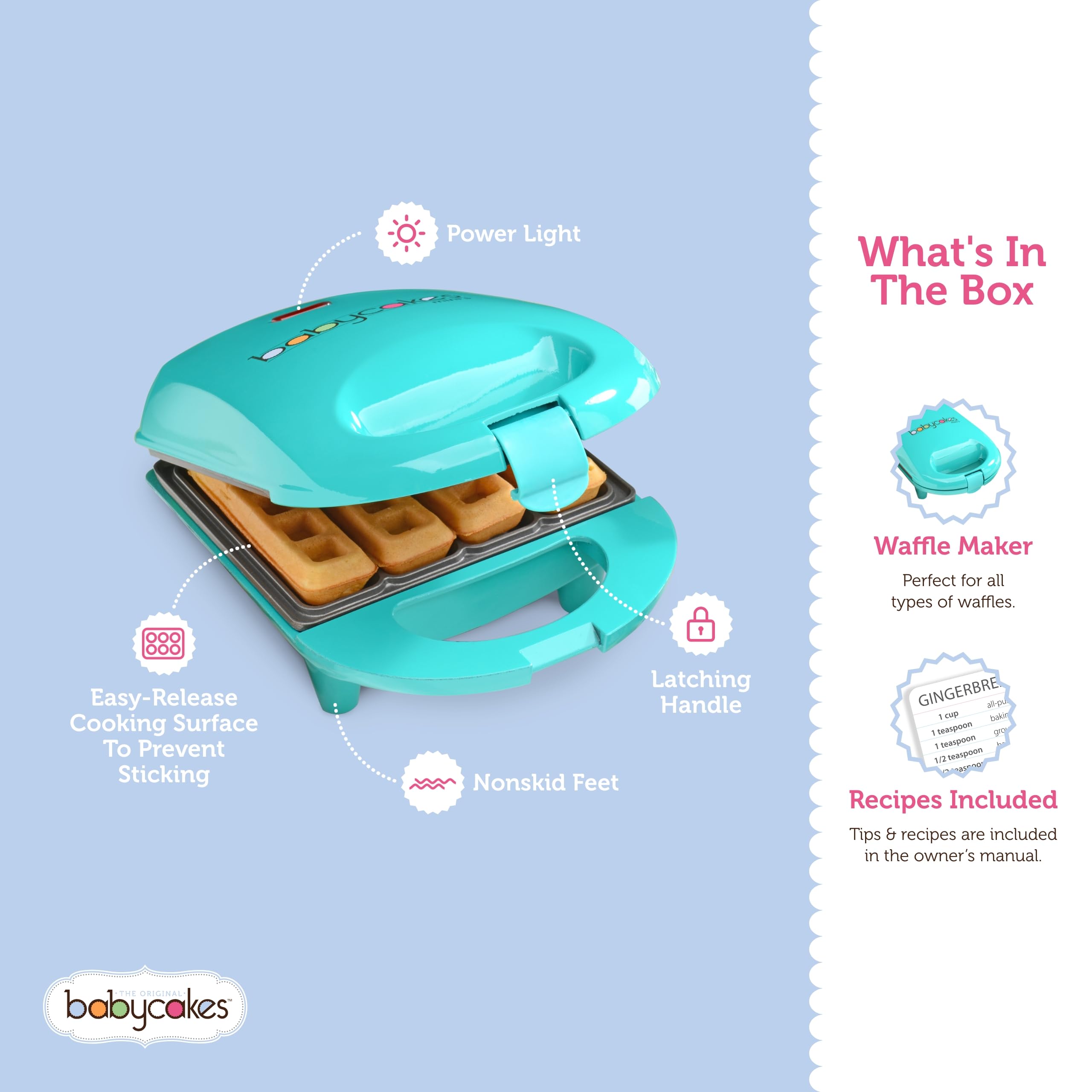 Select Brands Mini Waffle Stick Maker - Nonstick Coating & Anti-Slip Feet - Compact Breakfast Appliance Makes 4 Waffle Sticks - Perfect for Quick Breakfast, Kids Snacks, and Party Treats