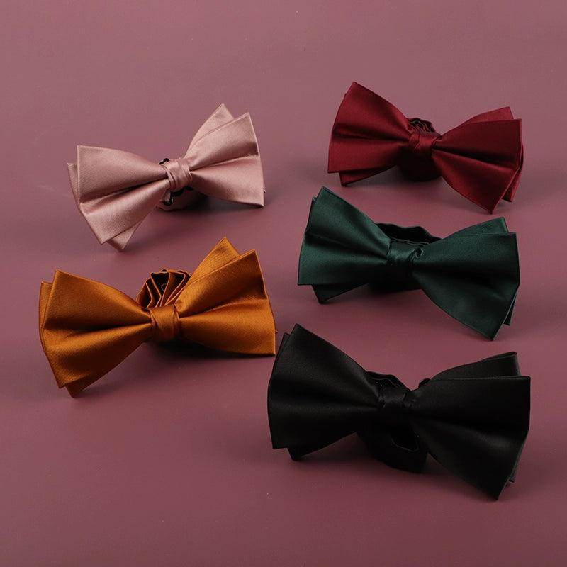 Men's 2-Piece Elastic Silk-Like Satin Bow Tie Set with Pocket Square - Formal Wedding & Prom Accessories for Groom, Best Man & Special Occasions