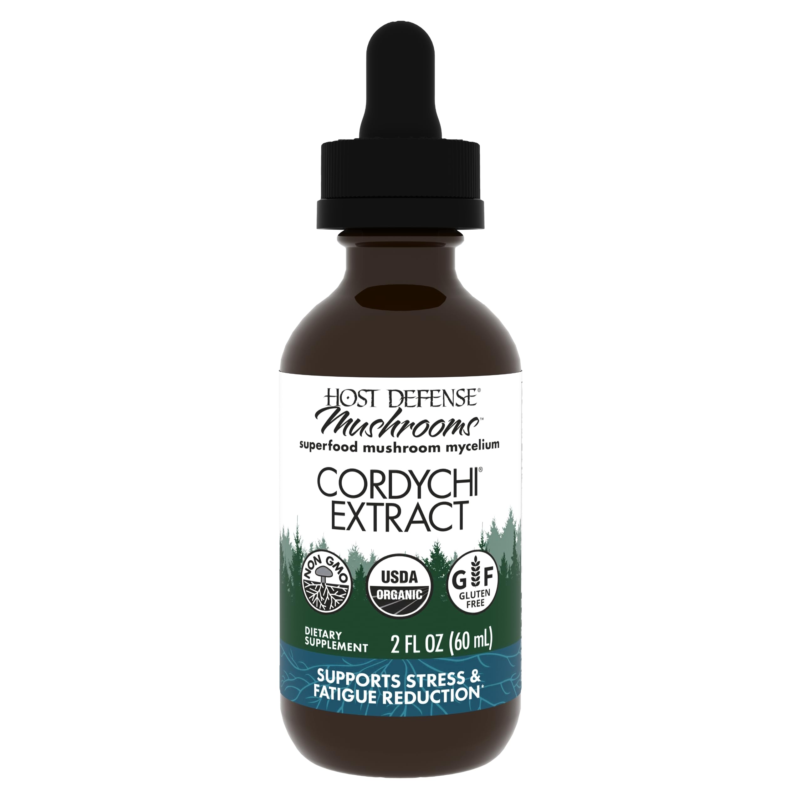 Host Defense CordyChi Extract - Organic Cordyceps & Reishi Mushroom Supplement for Energy, Immune Support & Stress Relief - Natural Respiratory & Fatigue Support - 2 fl oz (60 Servings) - Perfect for Athletes, Busy Professionals & Wellness Enthusiasts