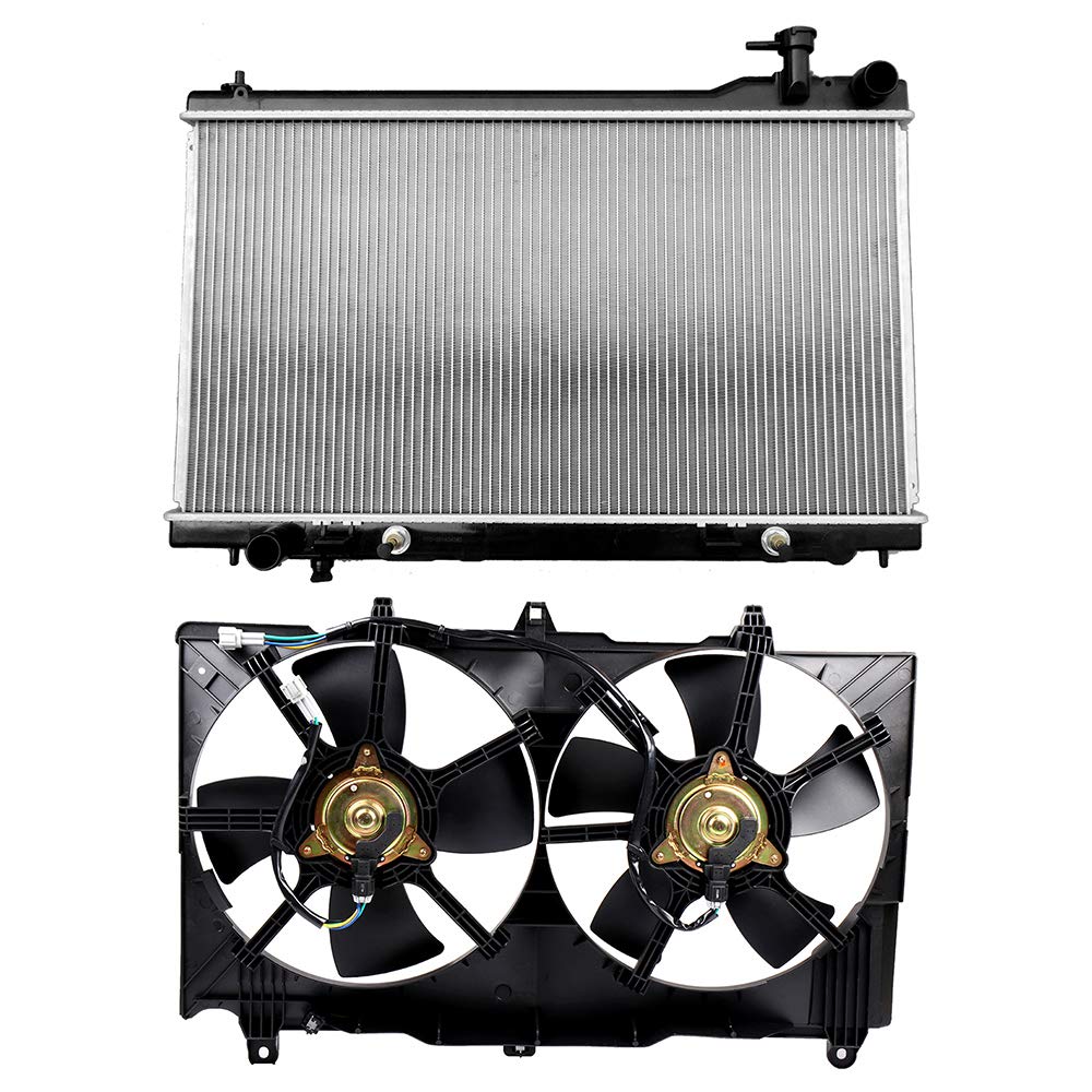 CCiyu 620-429 Cooling Fan & 2588 Radiator Replacement for 2003-2007 Infiniti G35 3.5L - Engine Cooling System Upgrade for Hot Weather & Heavy-Duty Driving