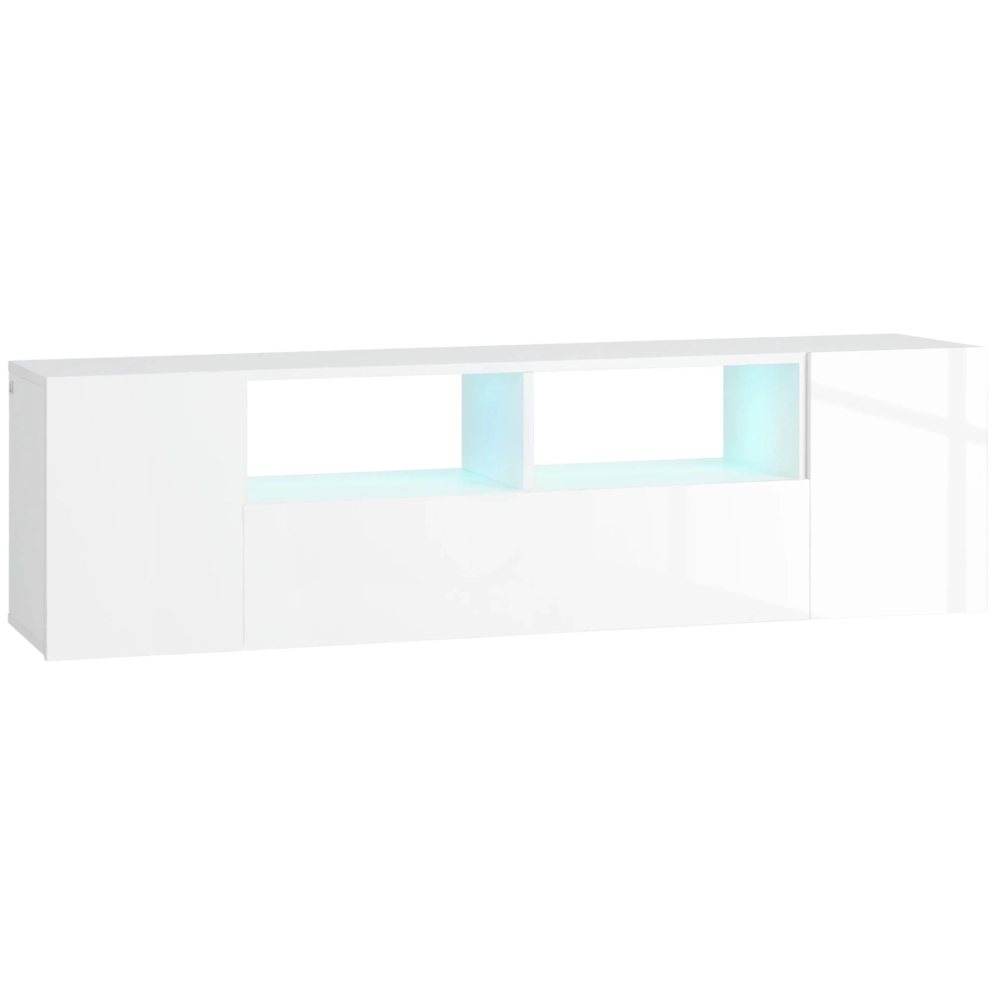 Modern TV Stand with LED Lights & Storage Shelves - 4 Color Options for Living Room, Bedroom & Home Theater Setup