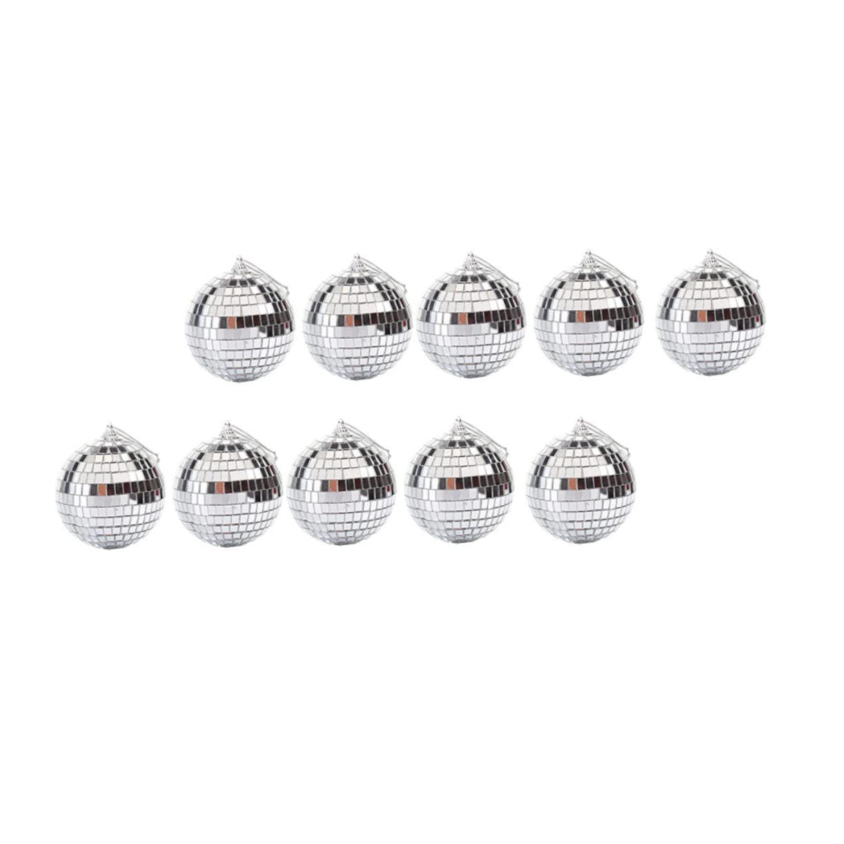 OSALADI 18pcs Mirror Reflective Ball Tree Ornaments - Disco Mirror Ball Decorations for Christmas Tree, Holiday Party & Home Decor - Silver Glass Baubles for Festive Hanging Decorations