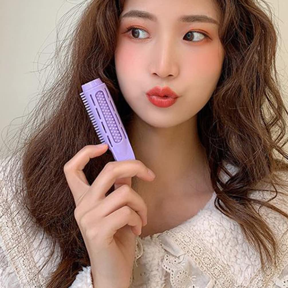 10pcs Purple ABS Hair Rollers for Volume & Curls - Big Roll Clamp Hair Curler Set for Wavy & Curly Hairstyles - Perfect for Salon, Home Styling & DIY Hair Care