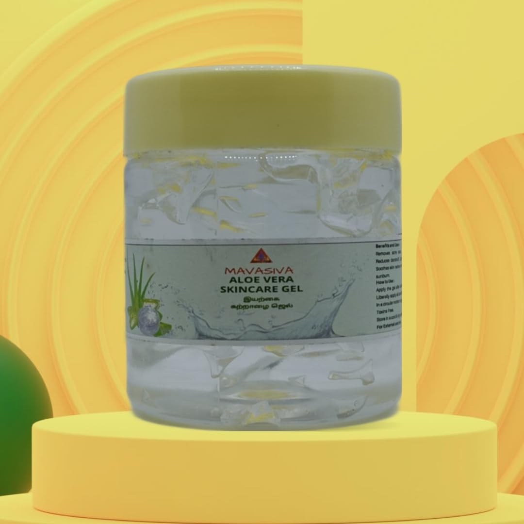 MAVASIVA Pure Aloe Vera Gel for Face & Skin Care - Hydrating, Moisturizing, Soothing Gel for Glowing Skin - Natural Aloe Vera White Gel for Men & Women (100g) - Perfect for Sunburn Relief, After Shave, Hair Mask & Daily Skincare Routine