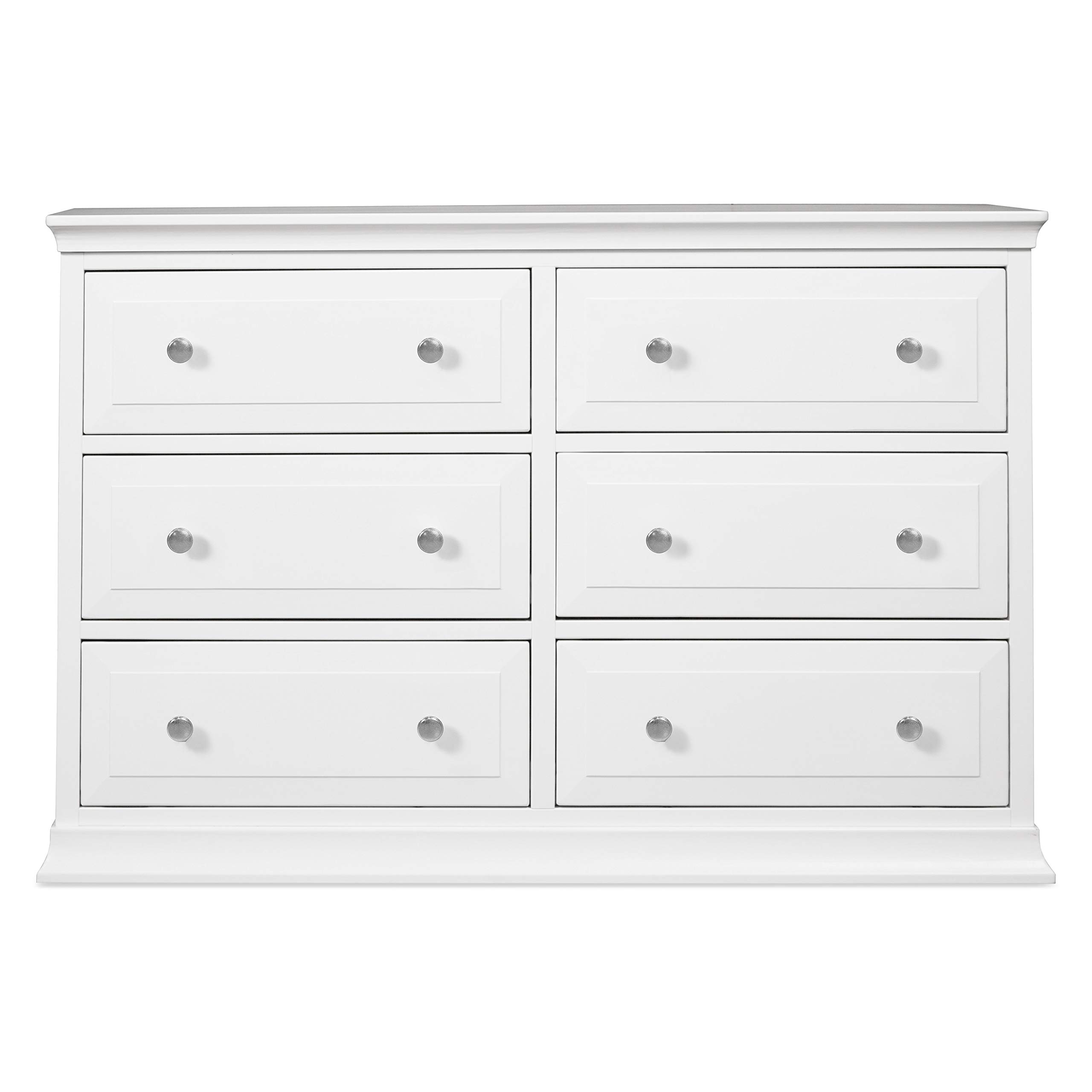 DaVinci Signature 6-Drawer Double Dresser in White - Modern Bedroom Furniture for Storage & Organization - Perfect for Master Bedroom, Guest Room & Nursery