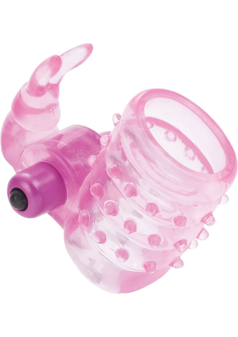 Premium Stretchy Vibrating Bunny Cock Ring with Clitoral Stimulator | Adjustable & Reusable | Enhances Pleasure for Couples | Perfect for Valentine's Day & Romantic Nights (Pink)