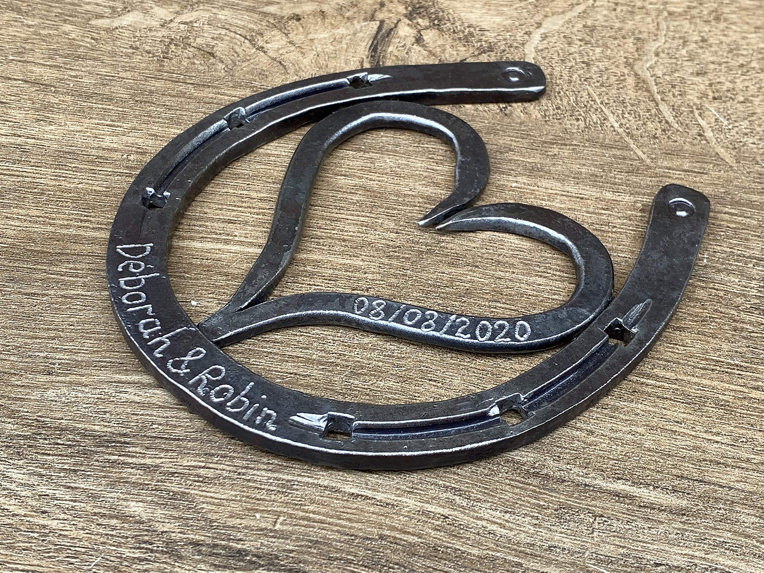 Handmade Iron Horseshoe - Unique 6th Anniversary Gift for Couples, Iron Heart Keepsake, Rustic Home Decor for Farmhouse & Wedding Anniversaries