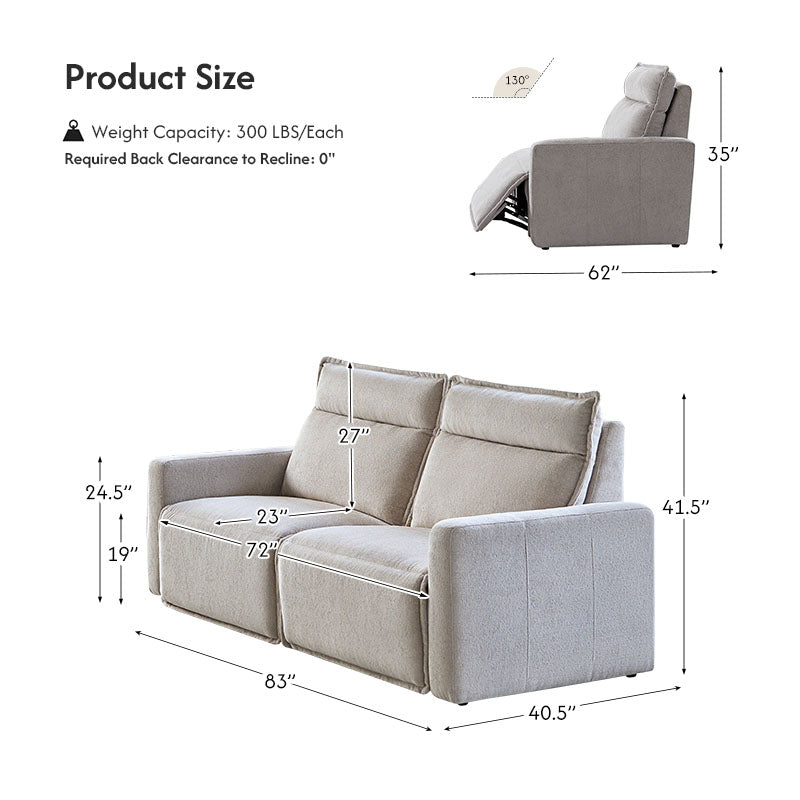 Essentia Power Reclining Corner Sofa - Easy Care Fabric Sectional Couch with USB Charging for Living Room, Home Theater & Family Room Comfort