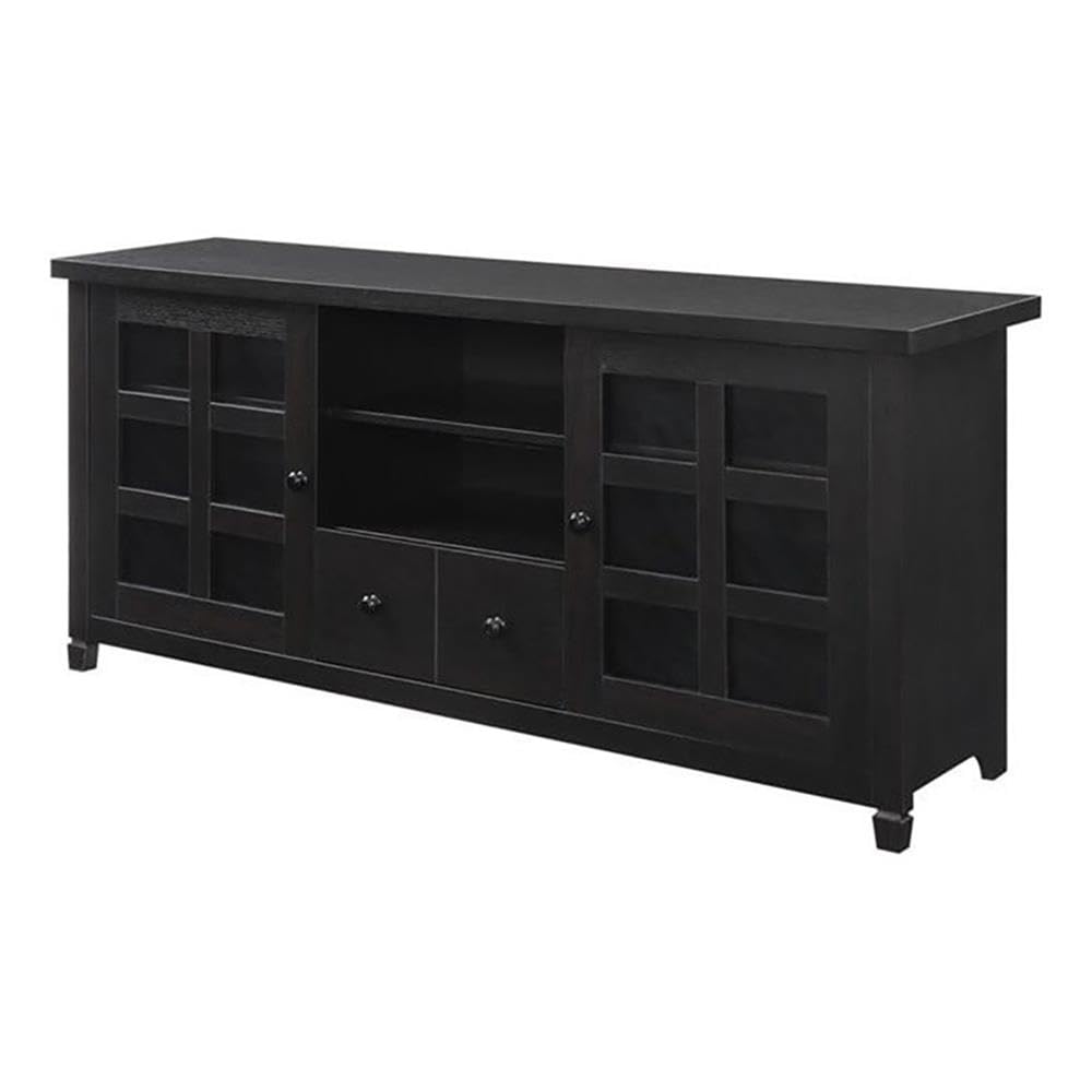 Pemberly Row 60 Inch TV Stand Entertainment Center Console - Espresso Finish for Living Room, Bedroom & Home Theater Setup
