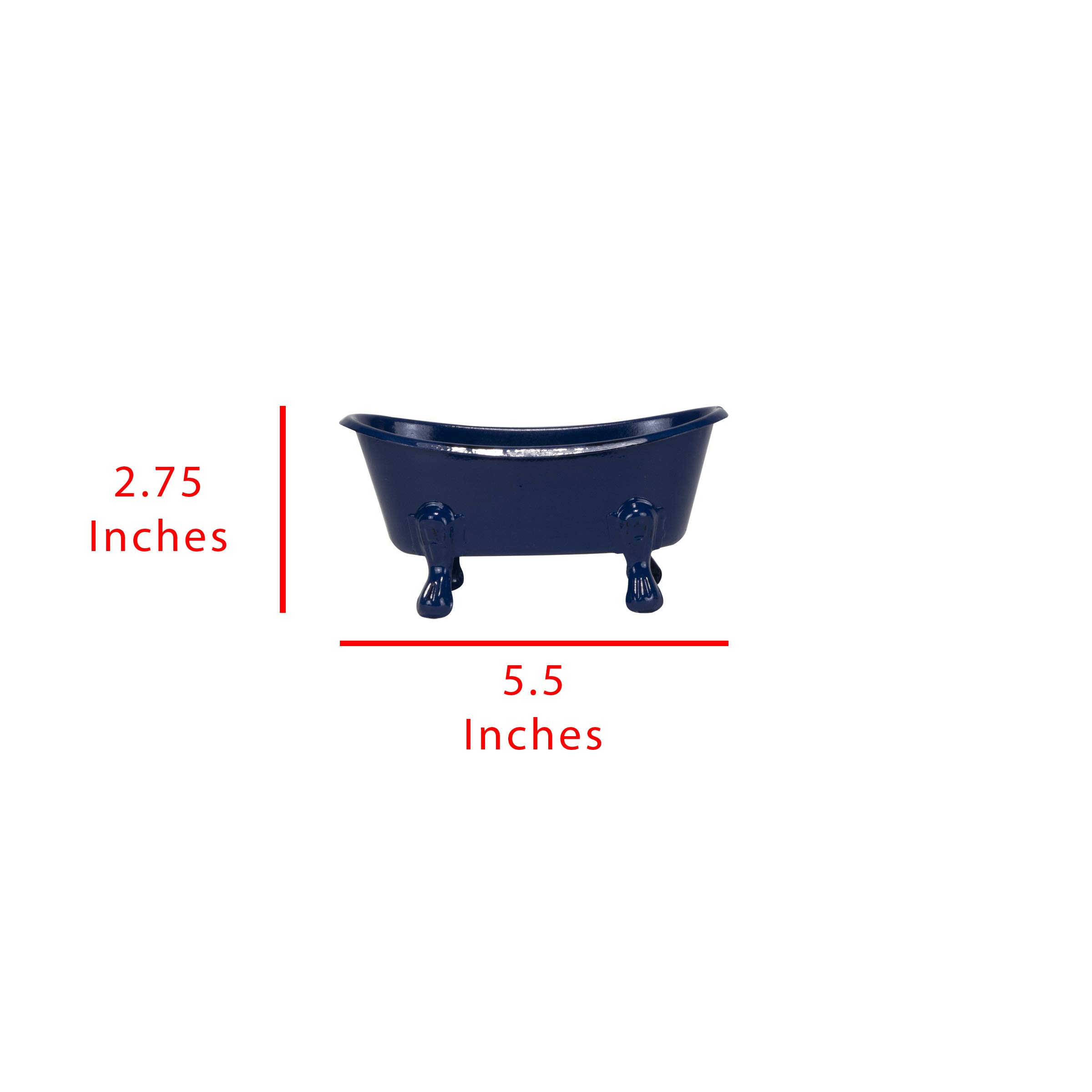 Mini Blue Bathtub Soap Dish - Bathroom Organizer for Showers