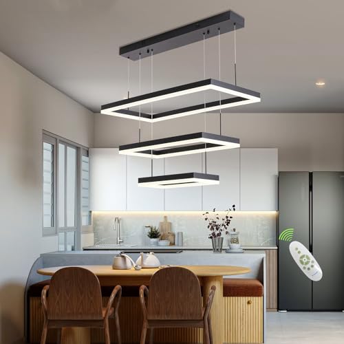 3 Rectangular frosted chandelier