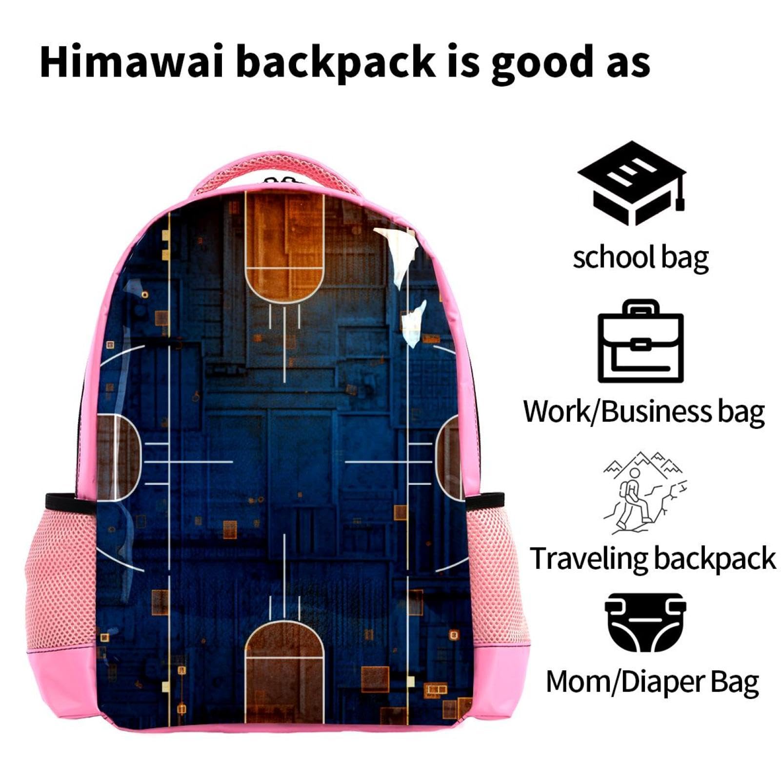 Men's & Women's Travel Backpack - Durable & Stylish Art Basketball Court Design Backpack for Hiking, Gym, School & Daily Commute